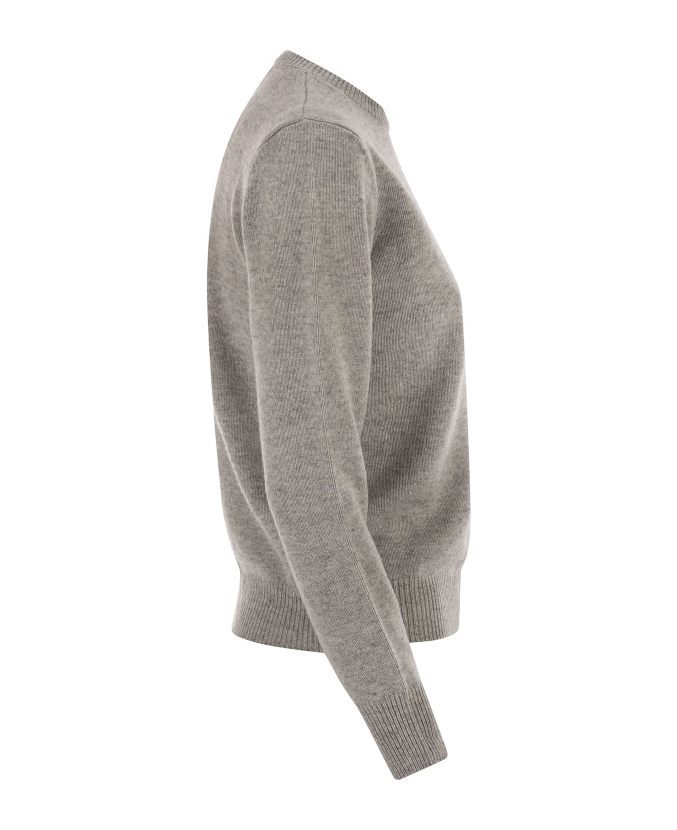 MC2 Saint Barth Wool And Alpaca Blend Jumper With Lucky In Love Embroidery - Grey