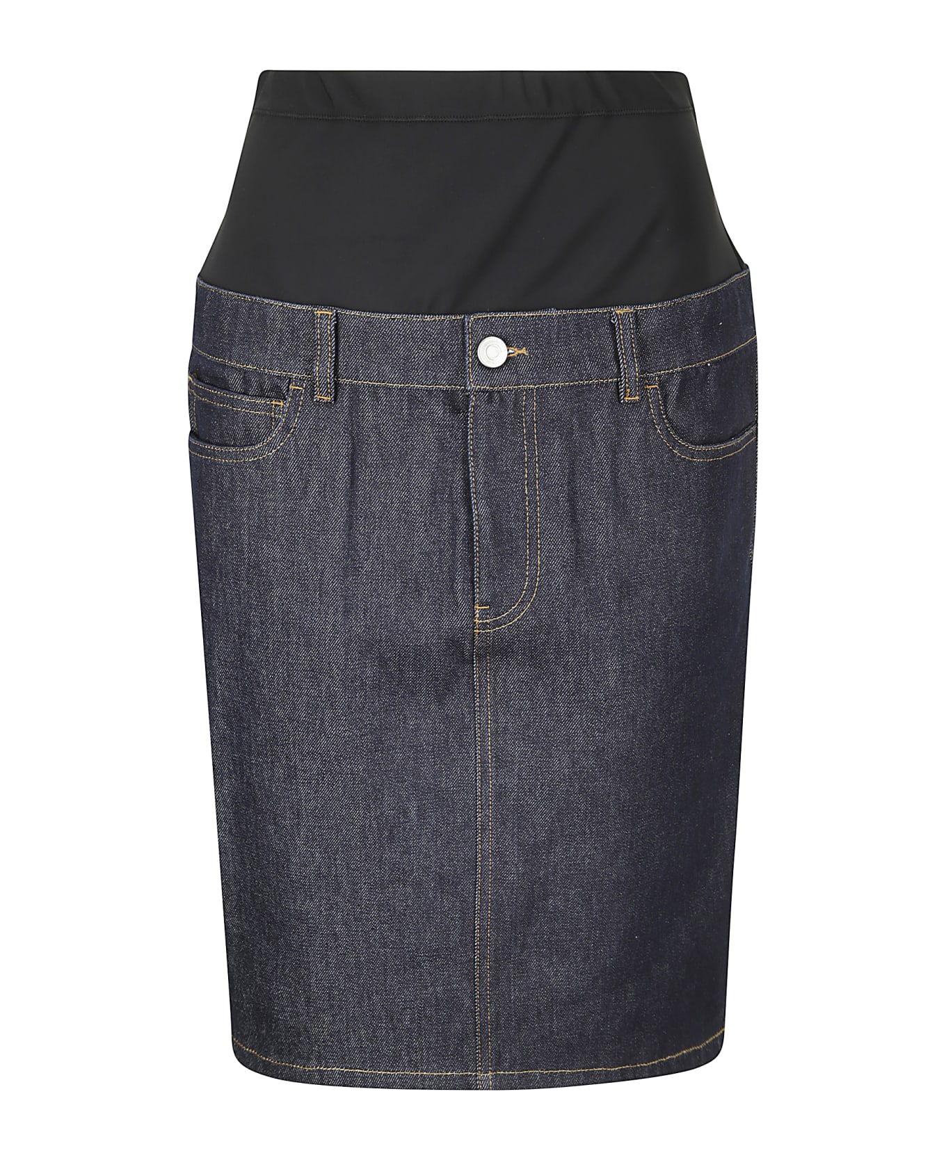 Coperni Hybrid Midi Denim Skirt - BLACK BLUE
