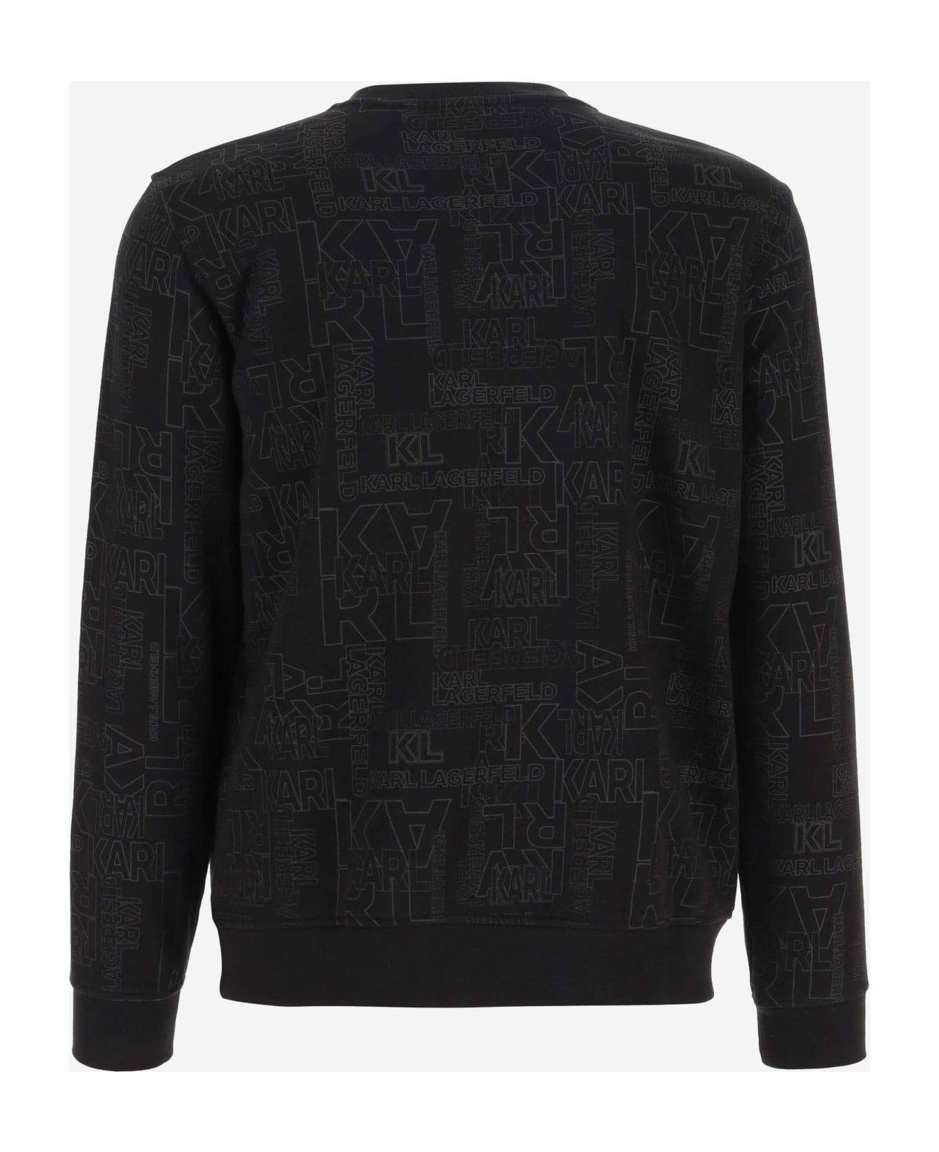 Karl Lagerfeld Cotton Blend Sweatshirt With Logo - Black