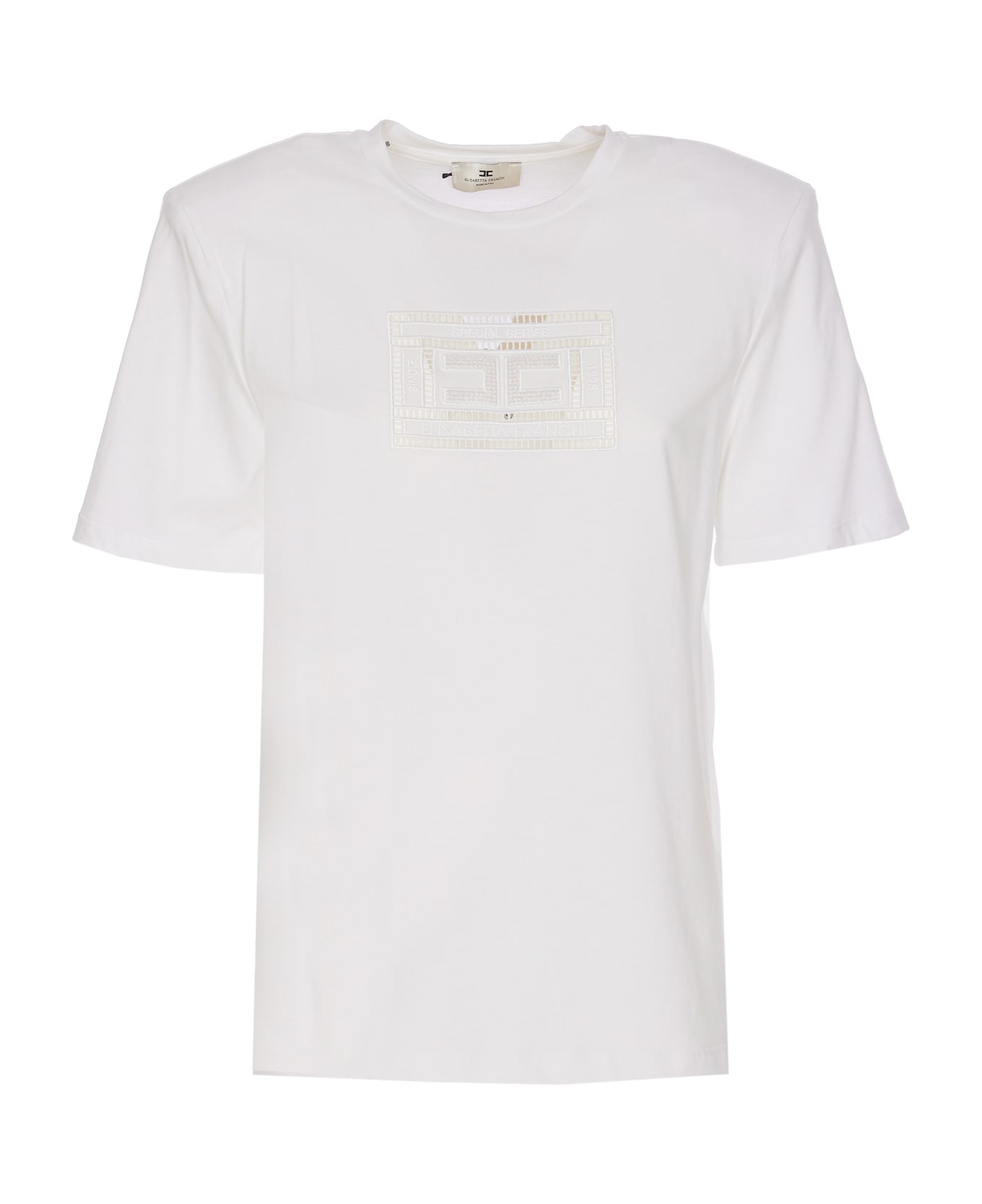 Elisabetta Franchi Logo T-shirt - Gesso