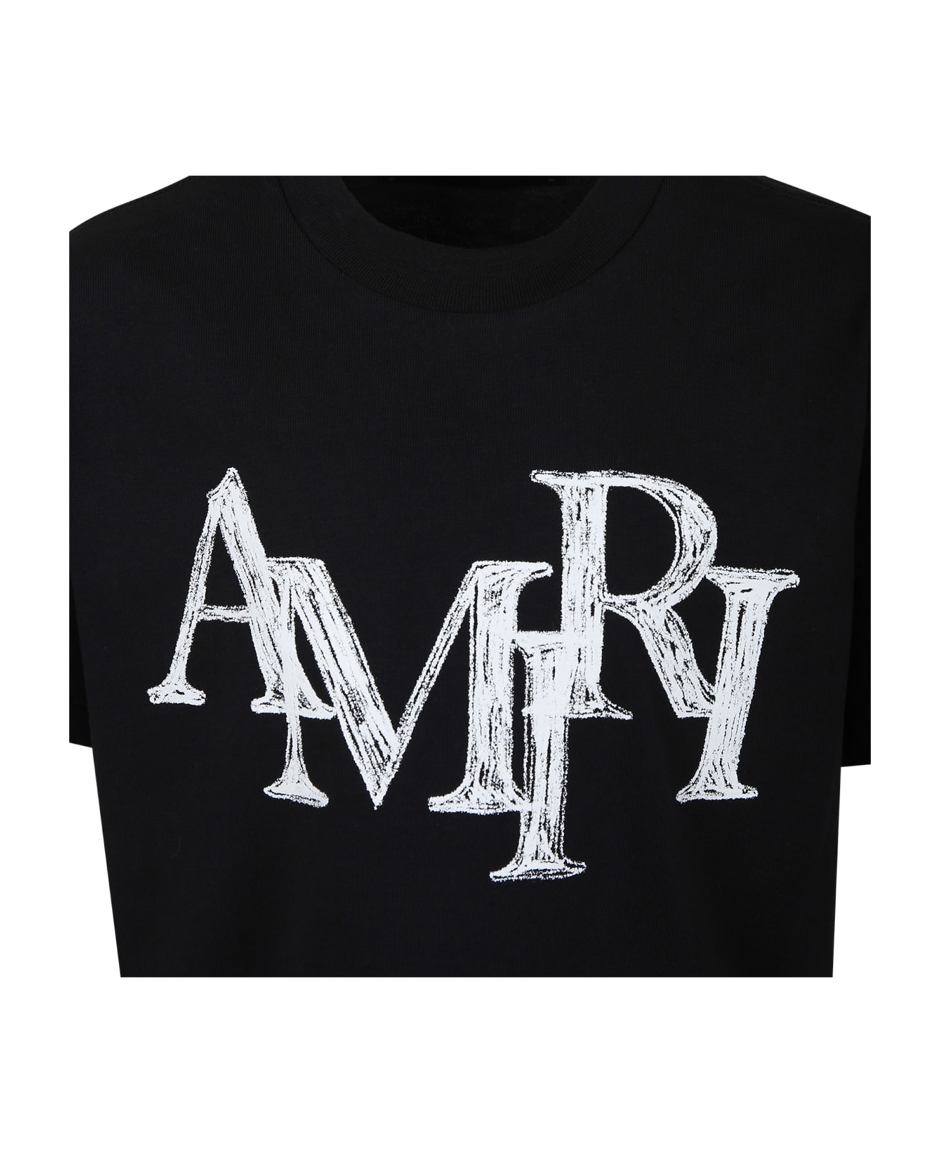 AMIRI Black T-shirt For Kids With Logo - Black