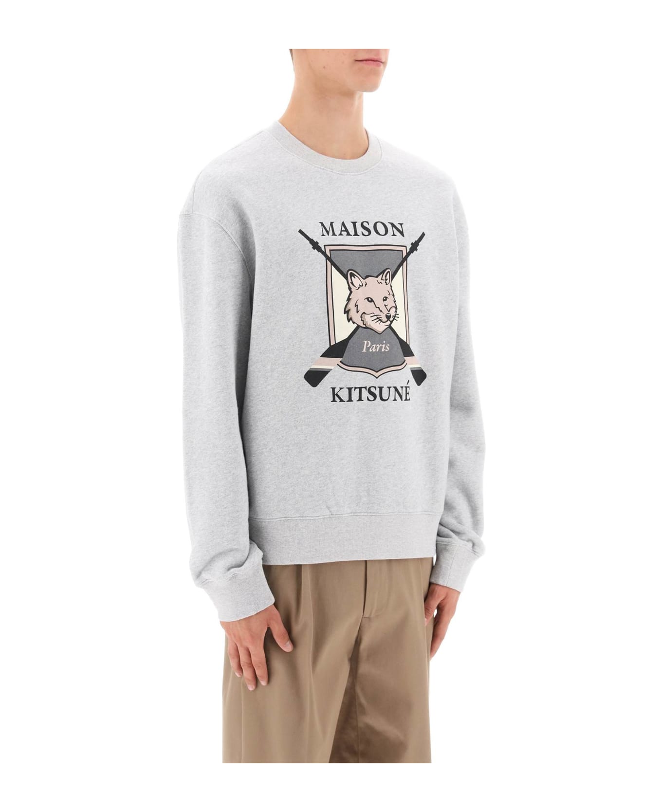 Maison Kitsuné College Fox Print Sweatshirt - Grey