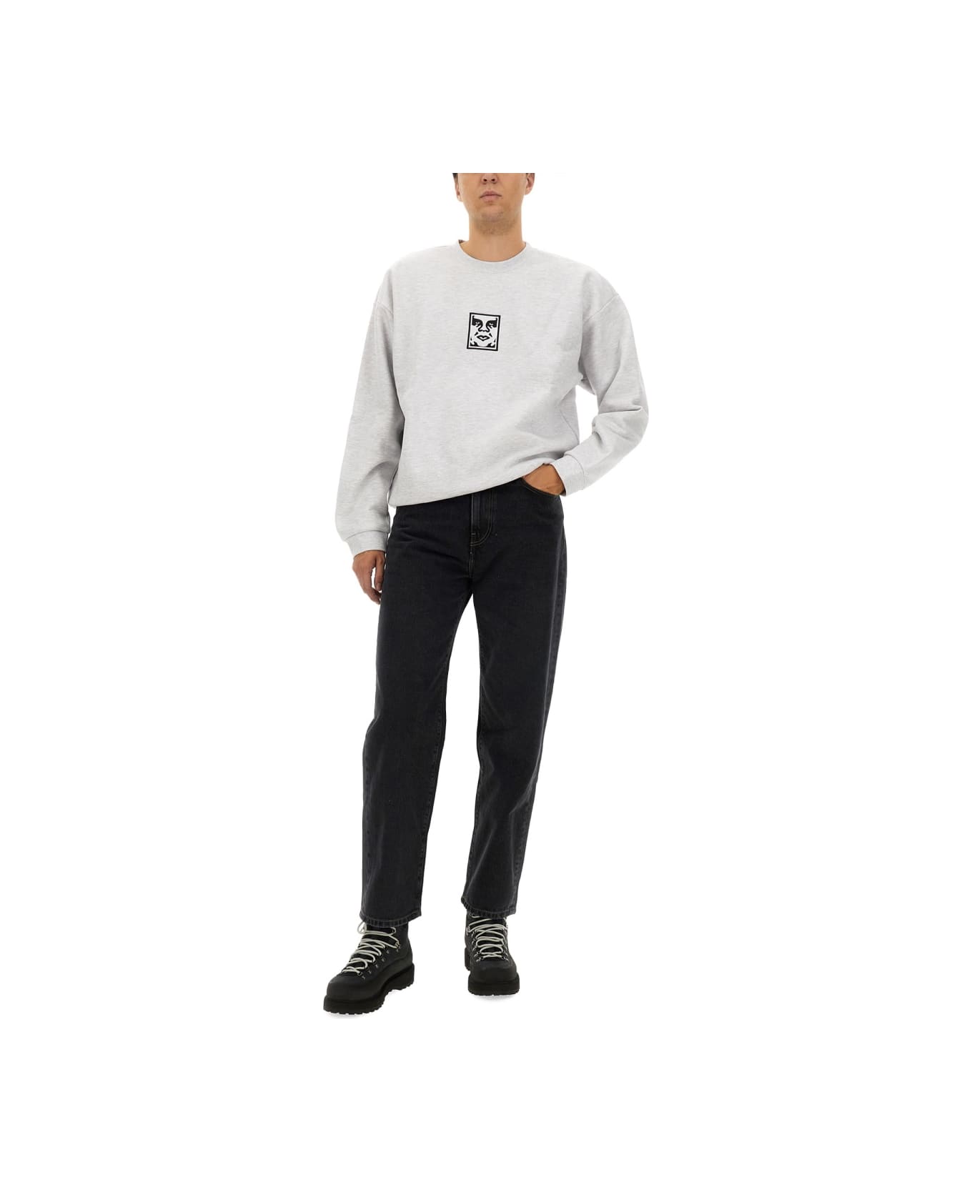 Obey Sweatshirt With Logo - GREY