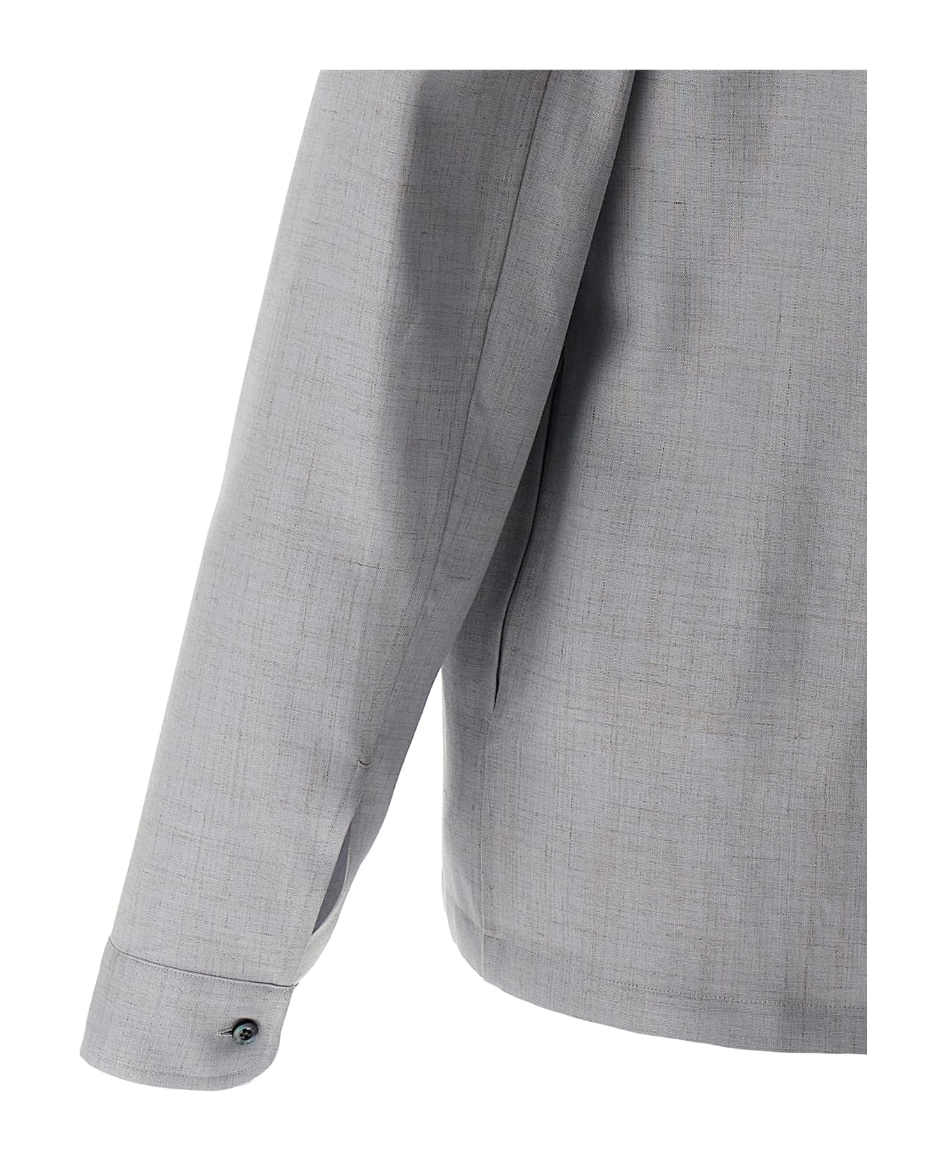 Berluti 
embroidered Scritto
 Overshirt - Gray