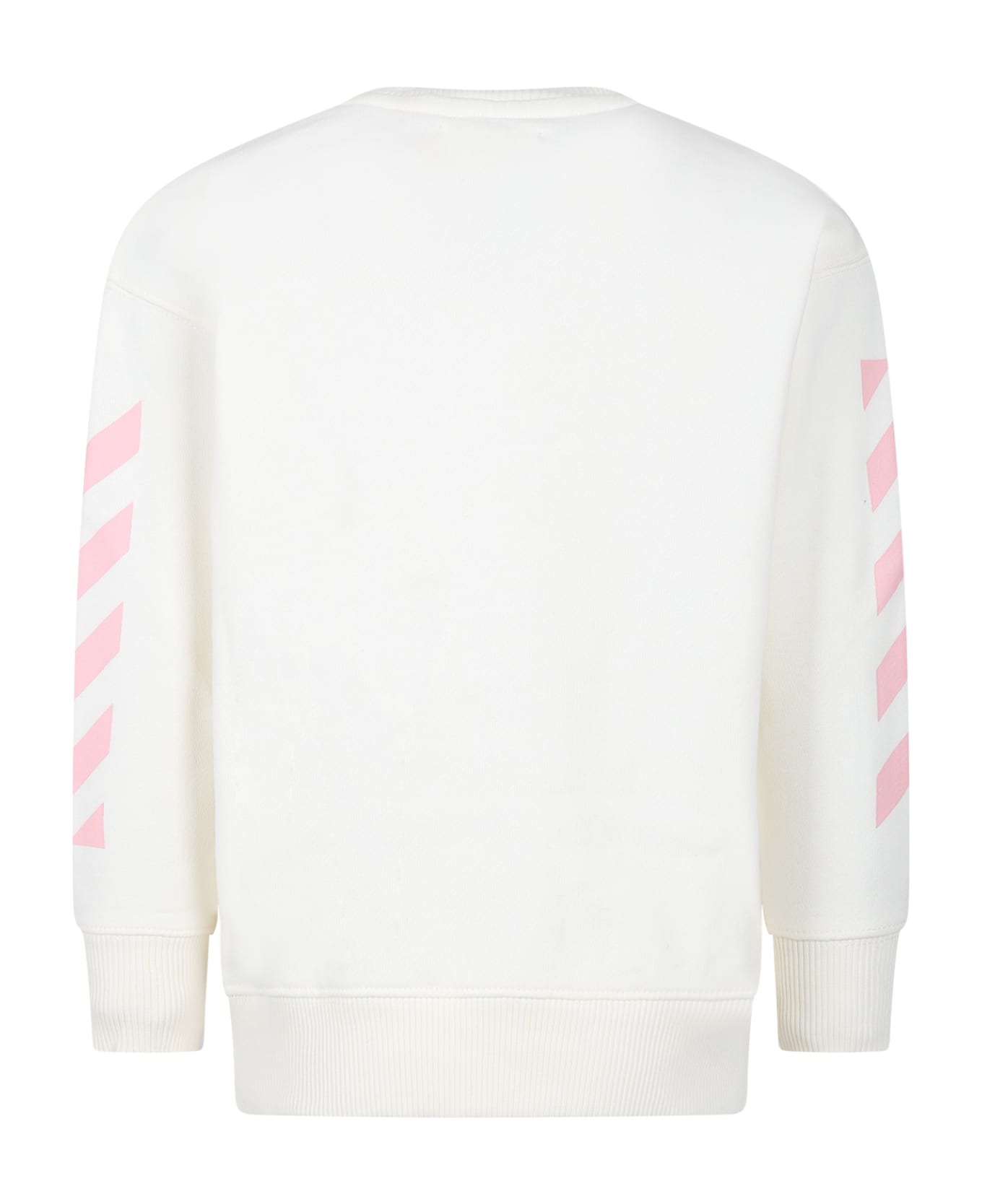 Off-White White Sweatshirt For Girl With Logo - White