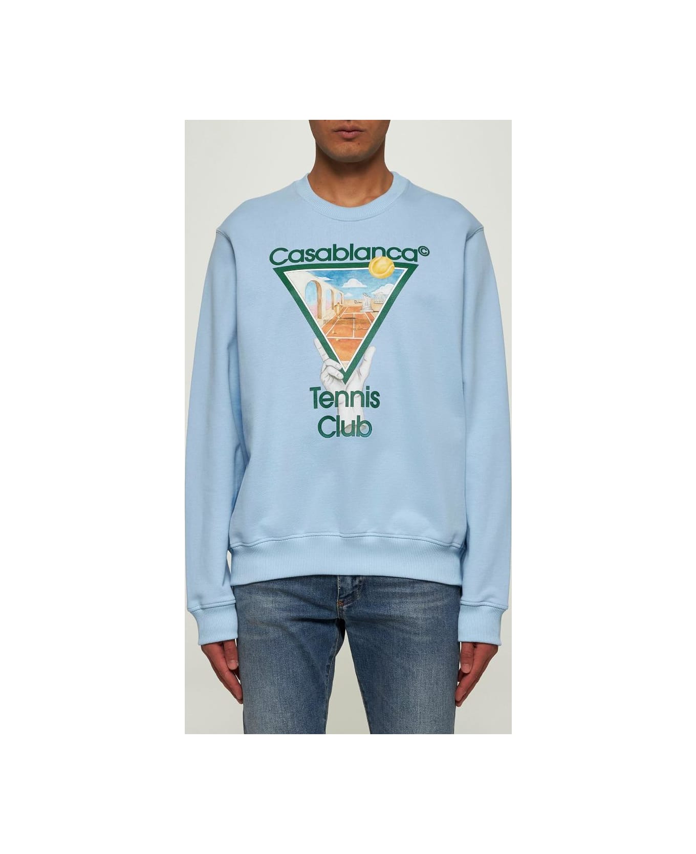 Casablanca Light Blue Metaphysical Tennis Icon Sweatshirt - Multicolore