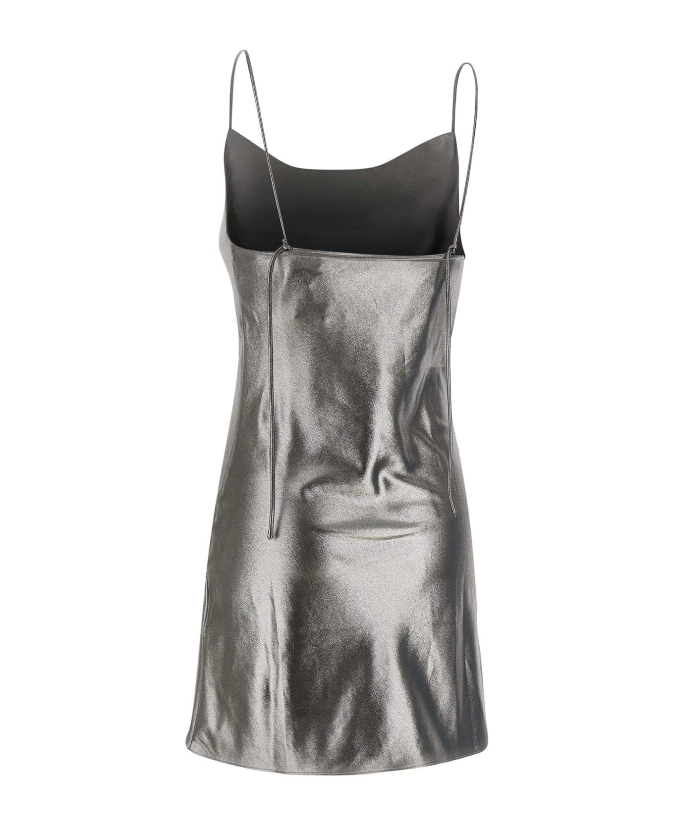 Rotate by Birger Christensen "metallic Mini Slip Dress" - SILVER ワンピース＆ドレス