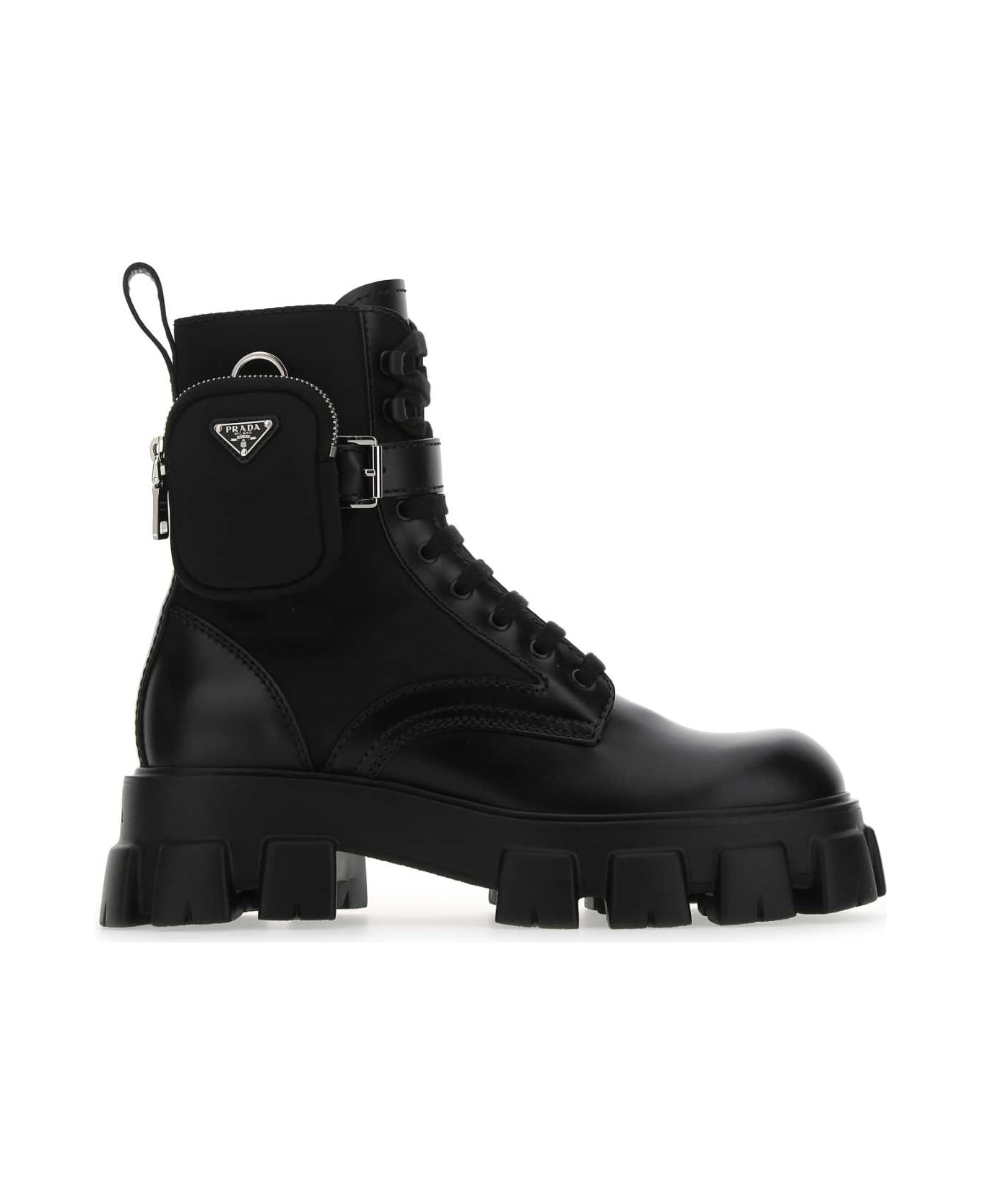 Prada Black Leather And Re-nylon Monolith Boots - F0002 ブーツ
