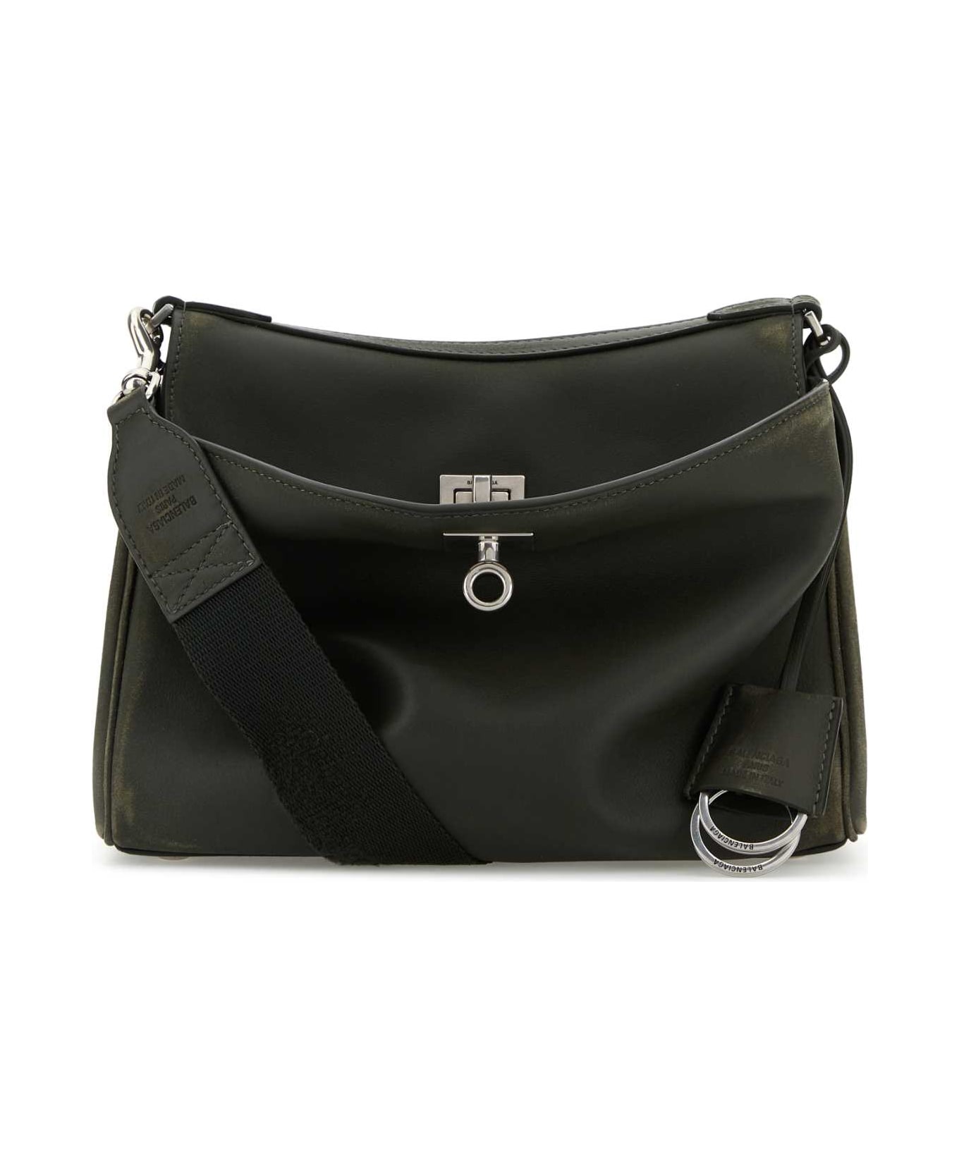 Balenciaga Dark Green Leather Small Rodeo Messenger Crossbody Bag - KHAKI