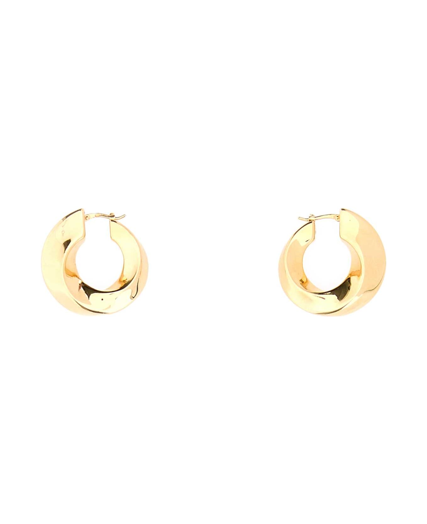 Bottega Veneta Gold Silver Twist Hood Earrings - GOLD