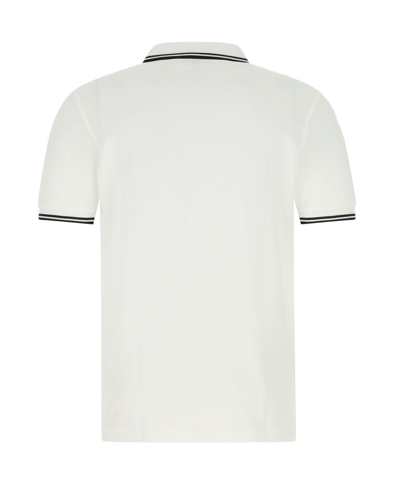 Fred Perry White Piquet Polo Shirt - White