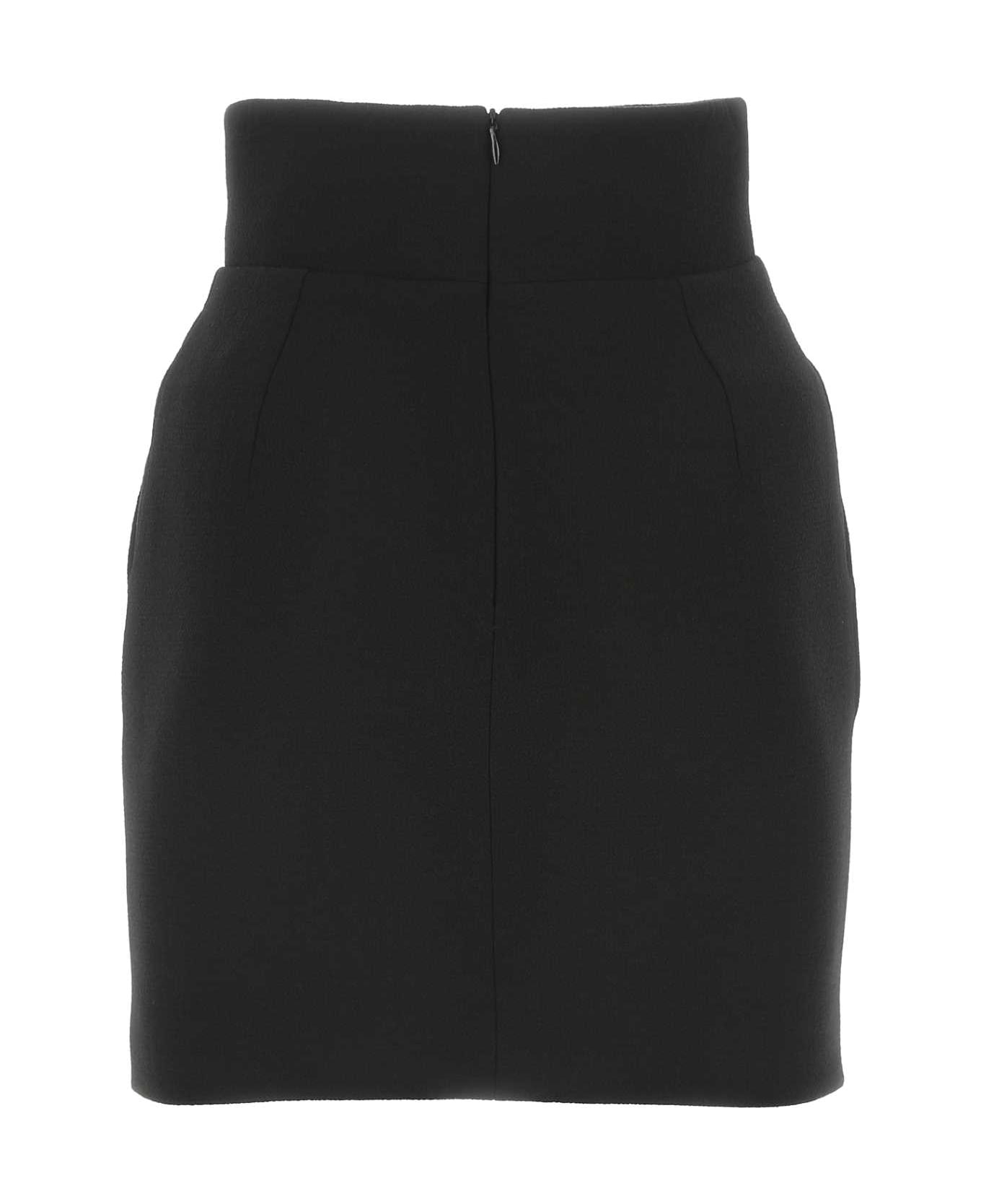 Alexandre Vauthier Black Wool Mini Skirt - BLACK