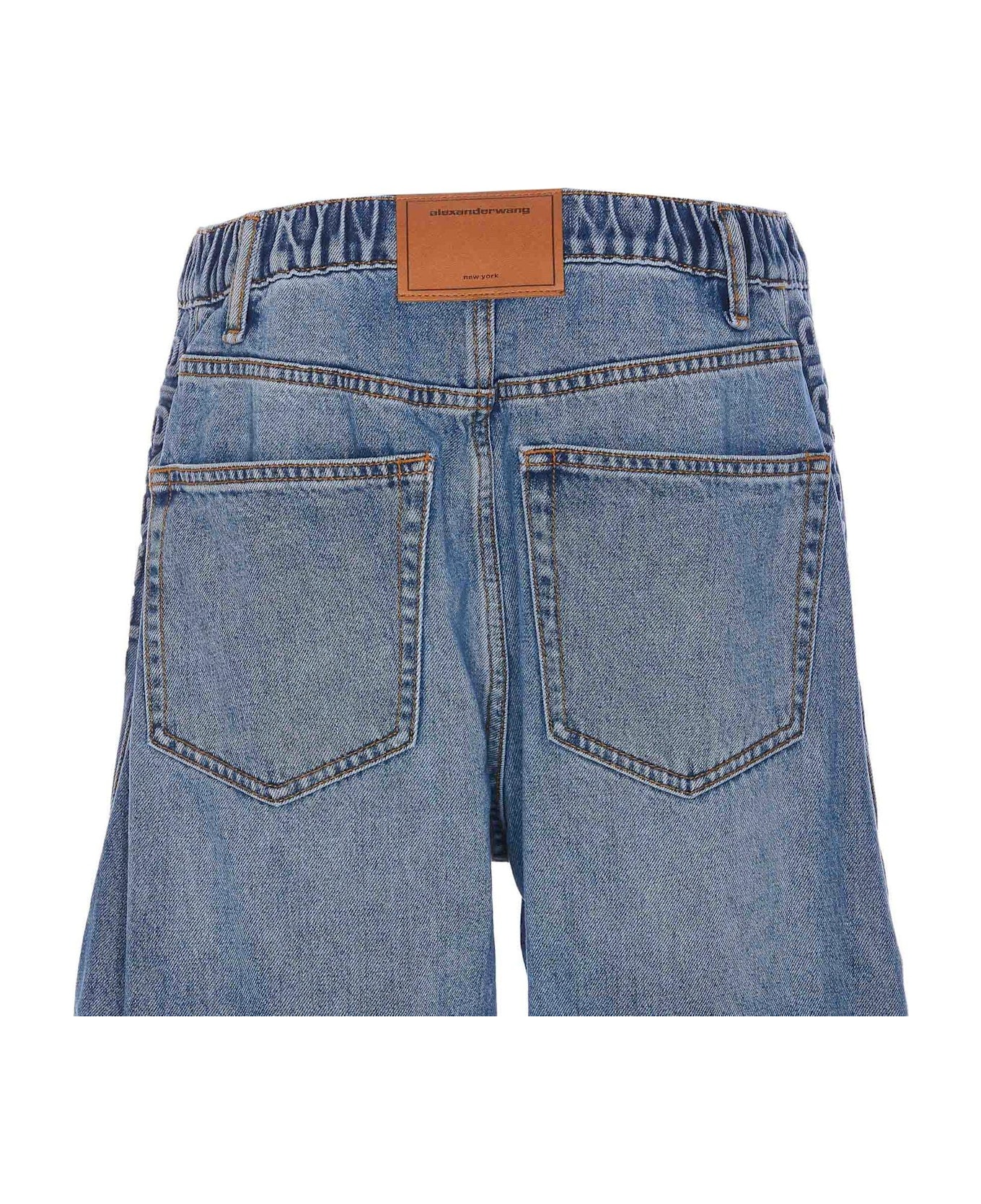 Alexander Wang Logo-embossed Balloon Jeans - VINTAGE LIGHT INDIGO