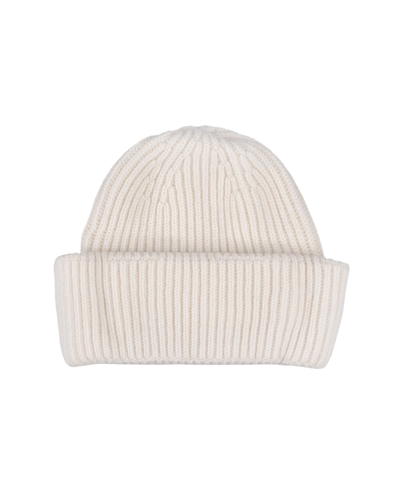 Fedeli Norge Ribbed Cashmere Beanie In Ice - White