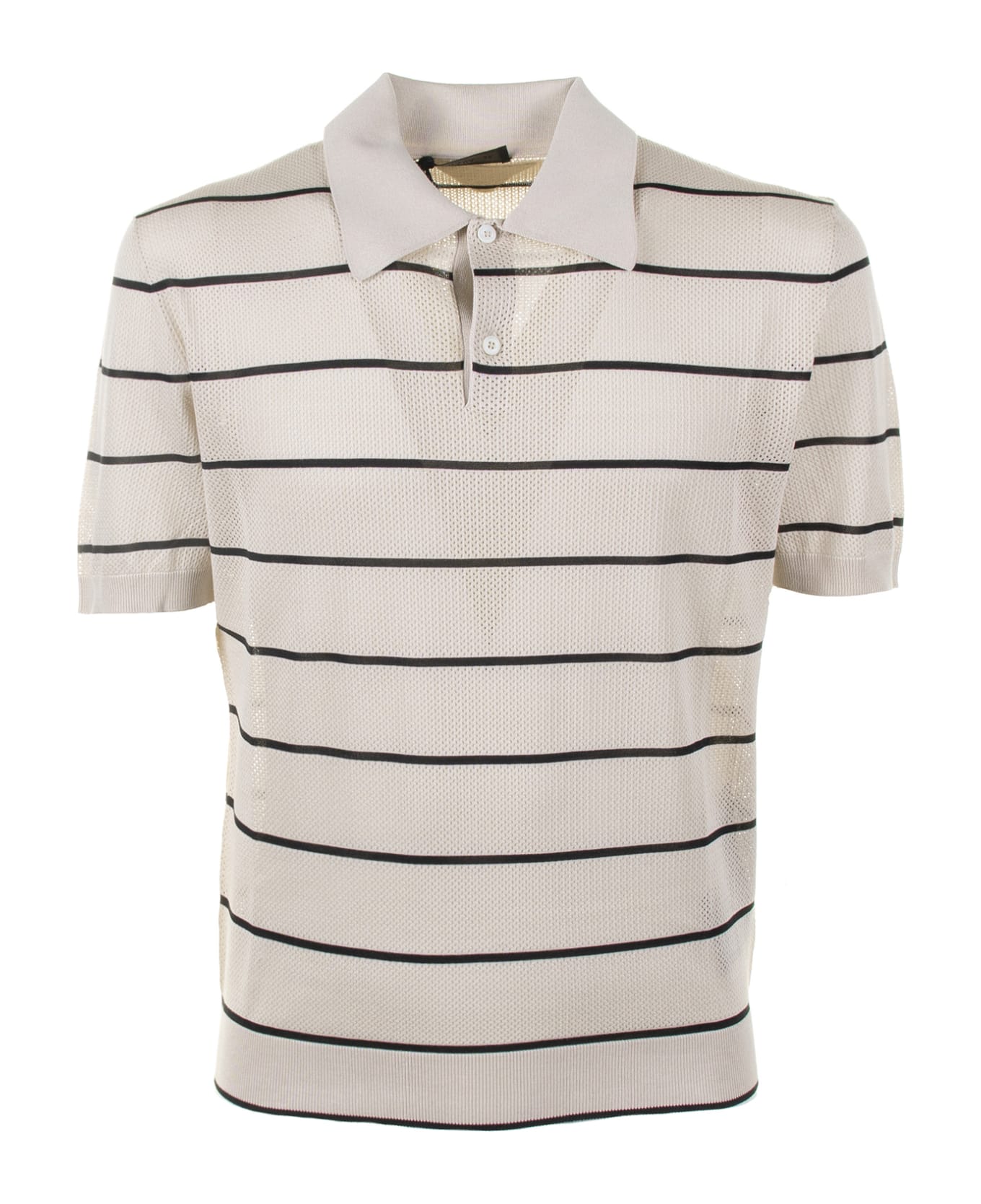 Prada Striped Polo Shirt - AVORIO
