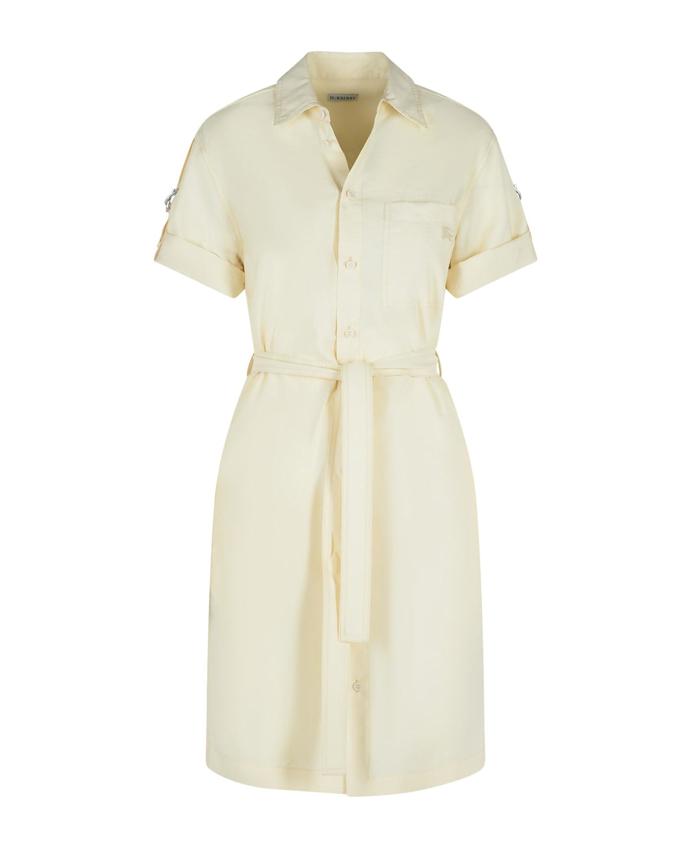 Burberry Cream Silk Blend Dress - Cream