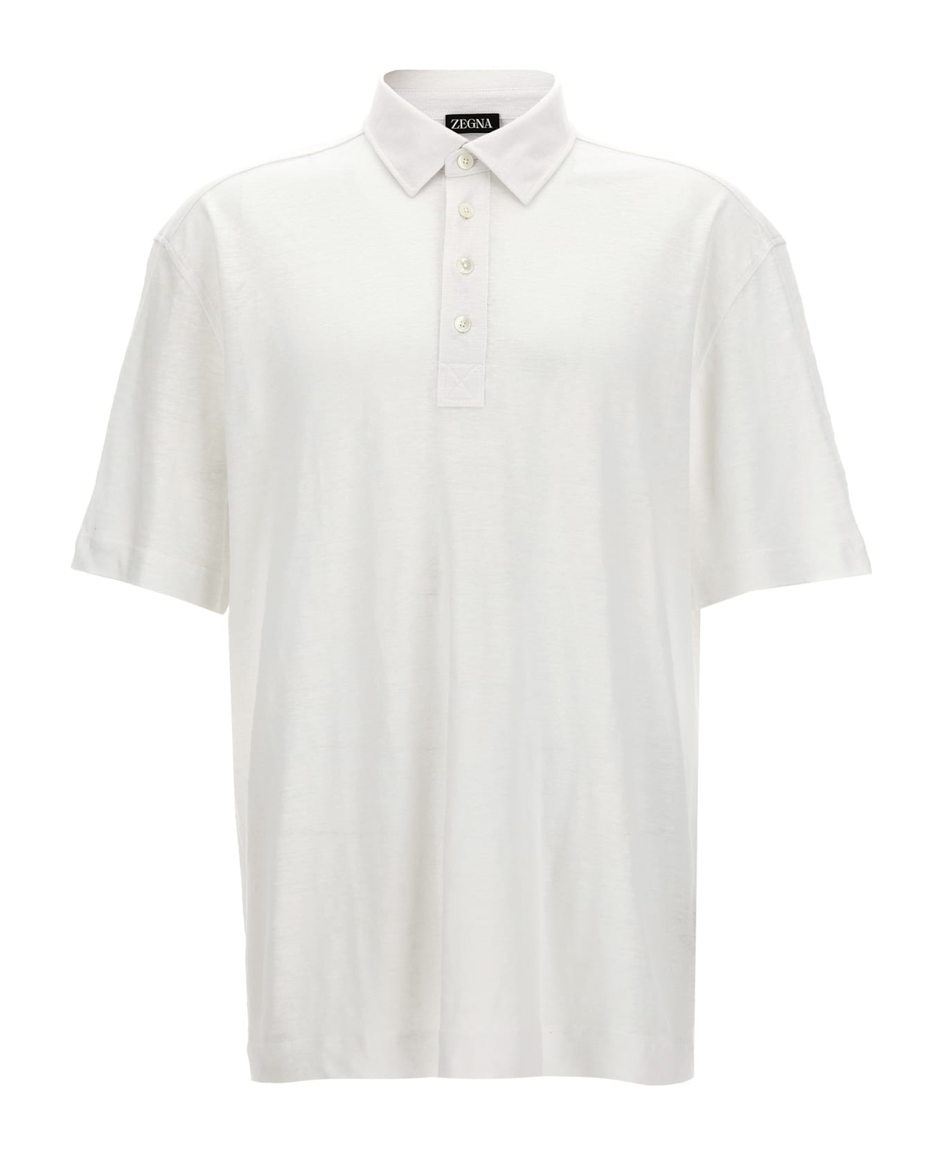 Zegna Linen Polo Shirt - Cream