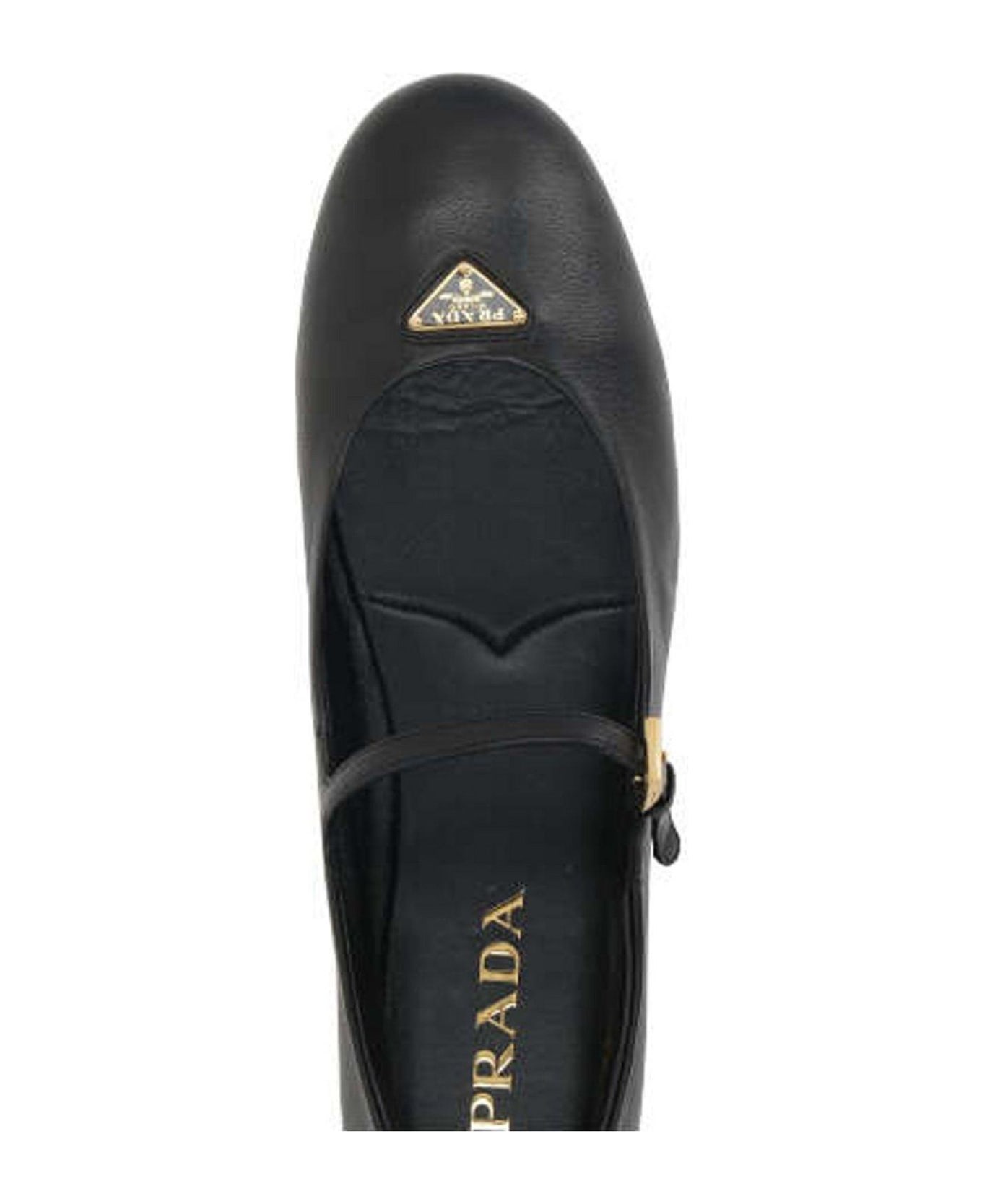Prada Triangle-logo Flat Shoes - Black