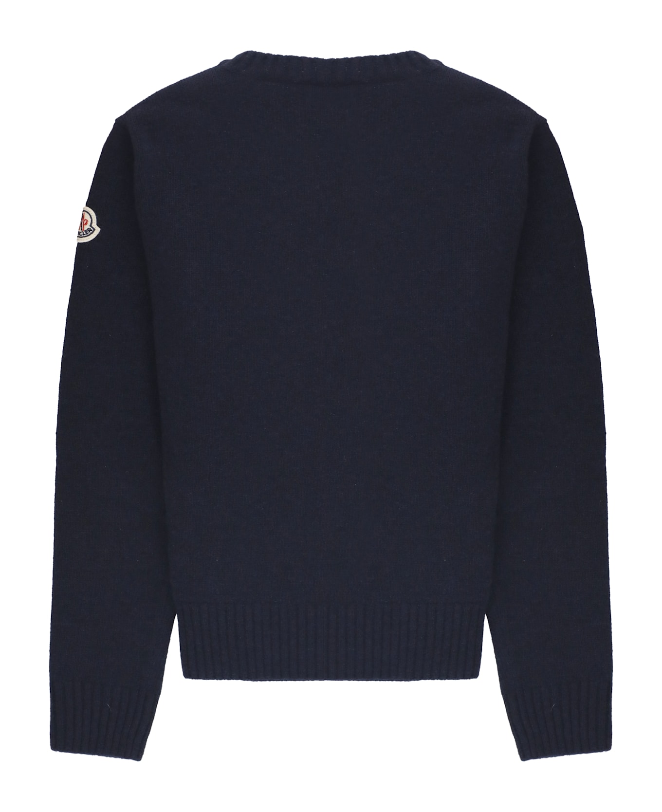 Moncler Cotton And Wool Sweater - Blue