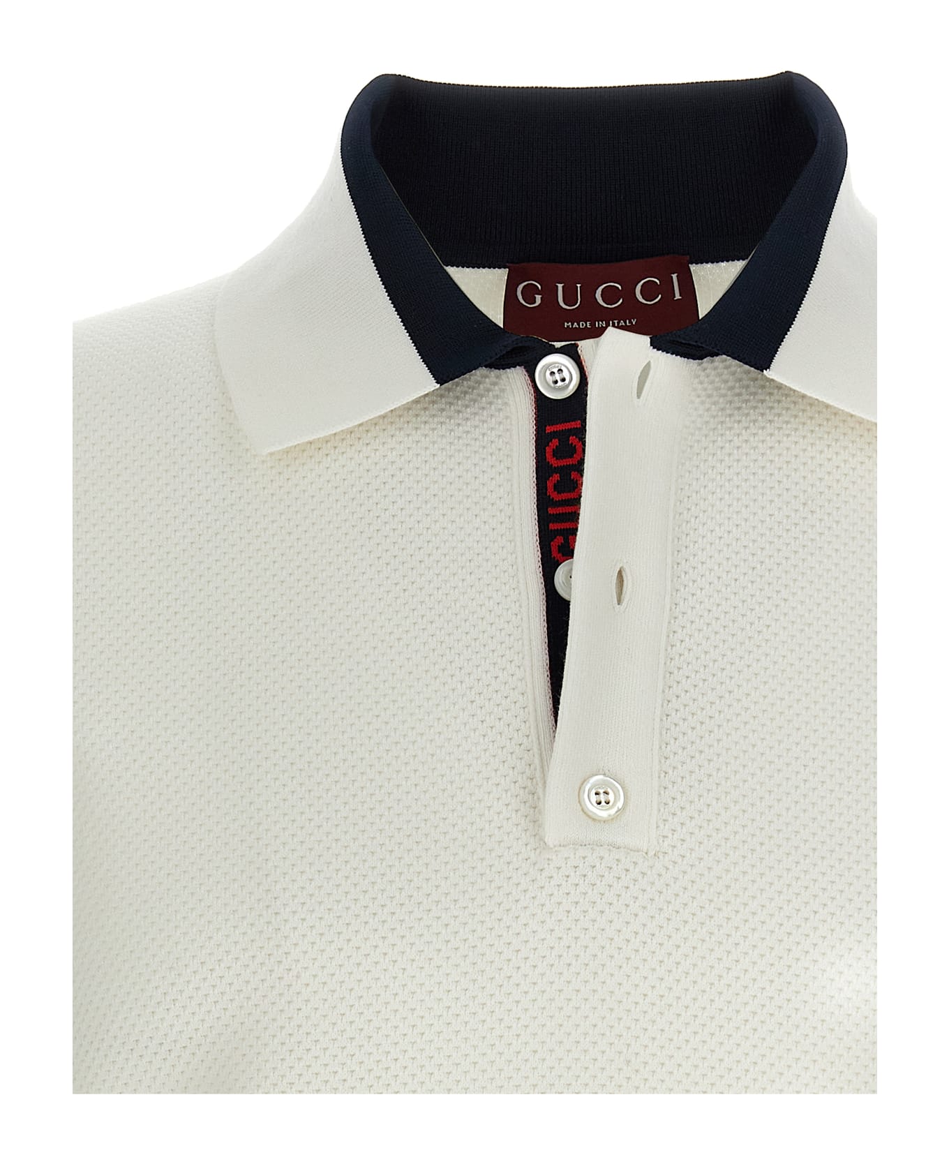 Gucci Intarsia Polo Shirt - White/Black