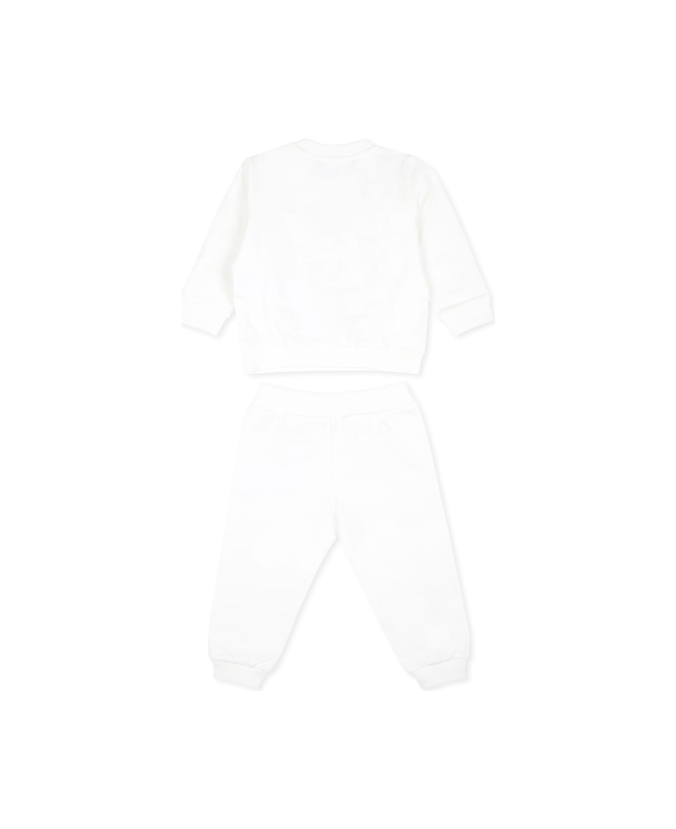 Moschino Ivory Suit For Baby Boy With Teddy Bear - Ivory