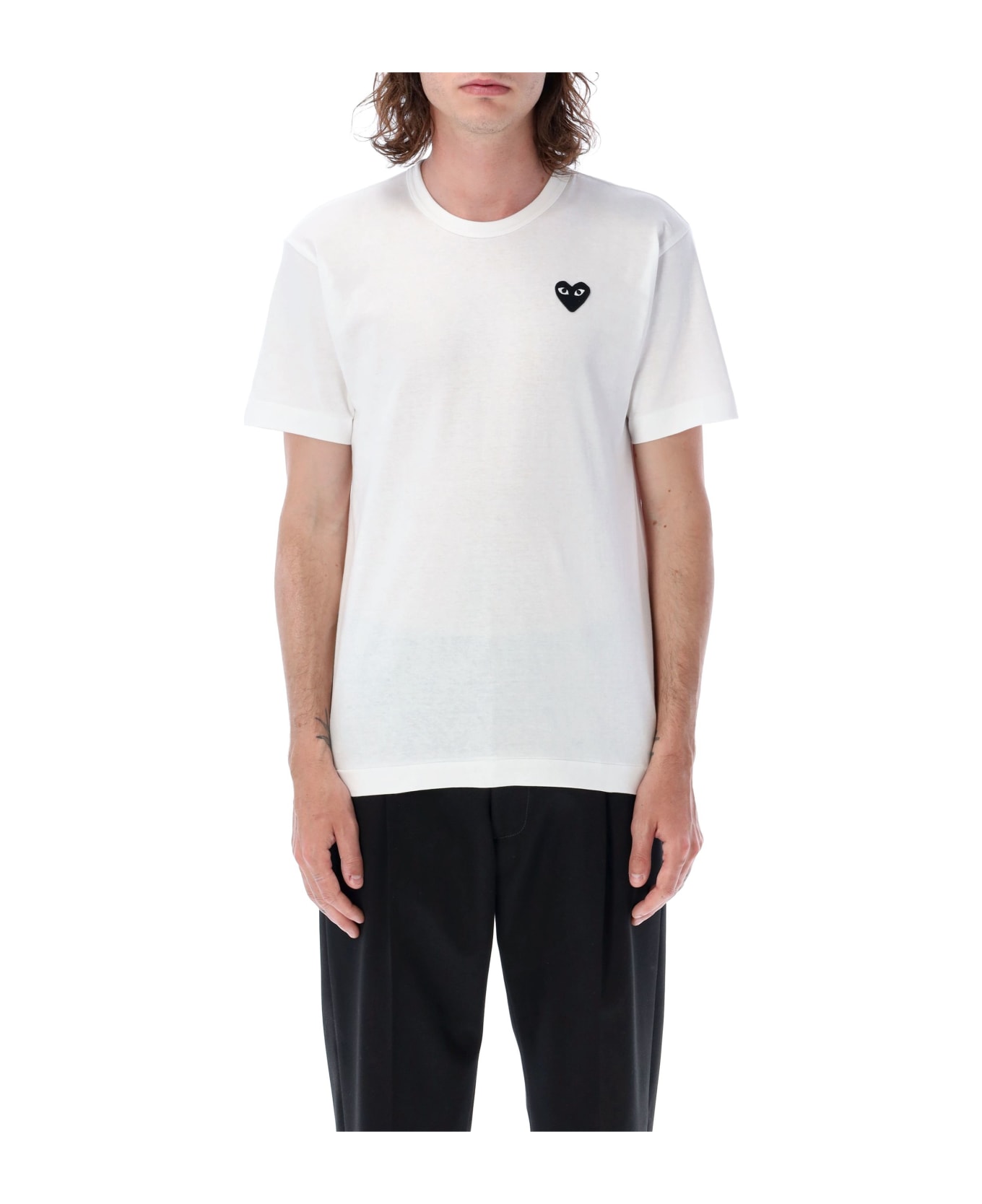 Comme des Garçons Play Black Heart Patch T-shirt - WHITE