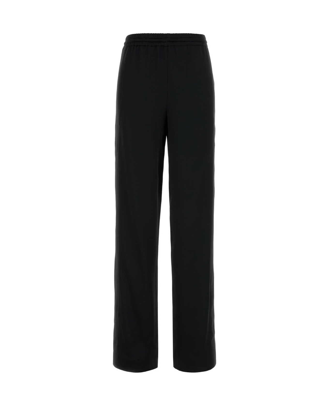 Blumarine Black Stretch Satin Joggers - Black