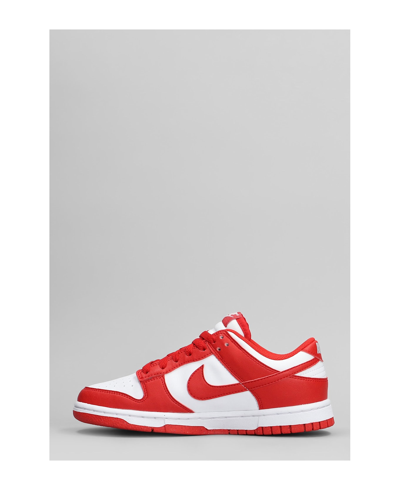 Nike Dunk Low Next Nature Sneakers In Red Leather - red