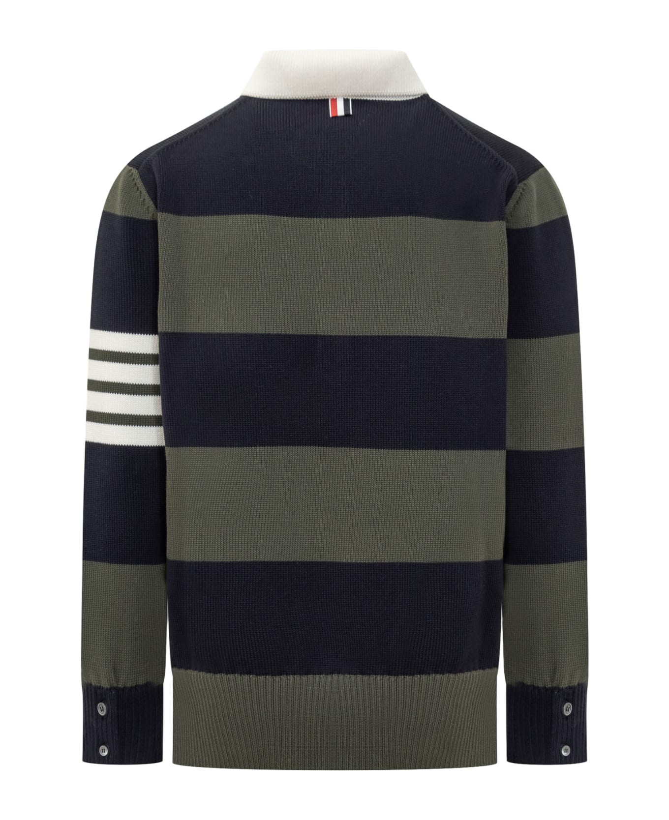 Thom Browne Rose 4-bar Polo - DK GREEN