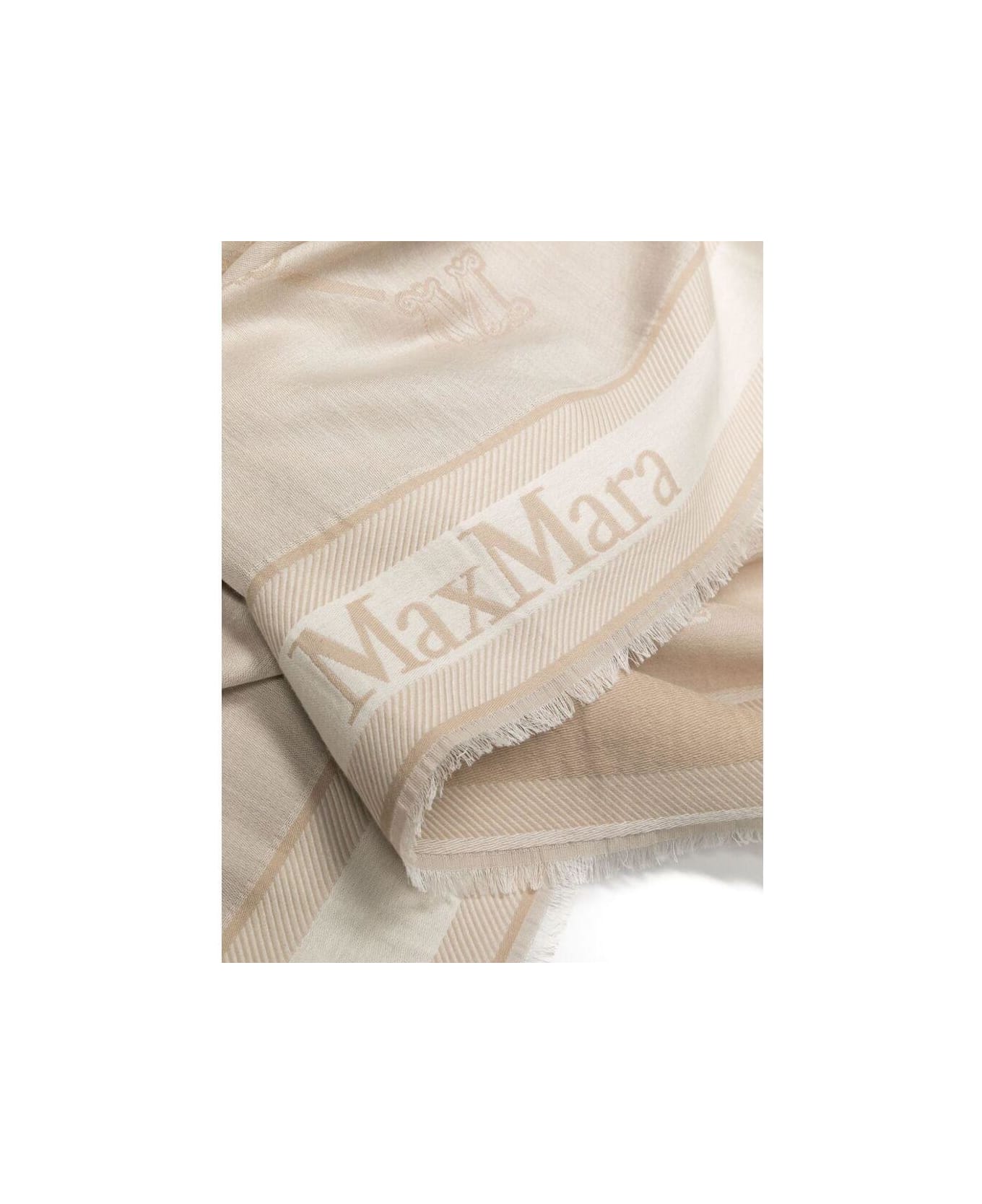 Max Mara Monogram Jacquard Intarsia Scarf - NEUTRALS スカーフ＆ストール