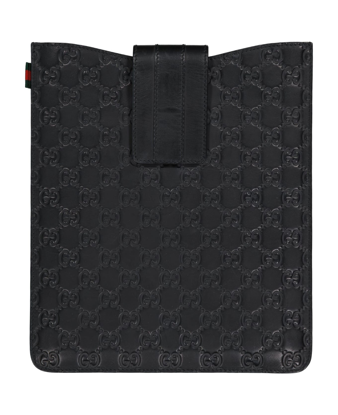 Gucci Ipad Leather Logo Cover - Black