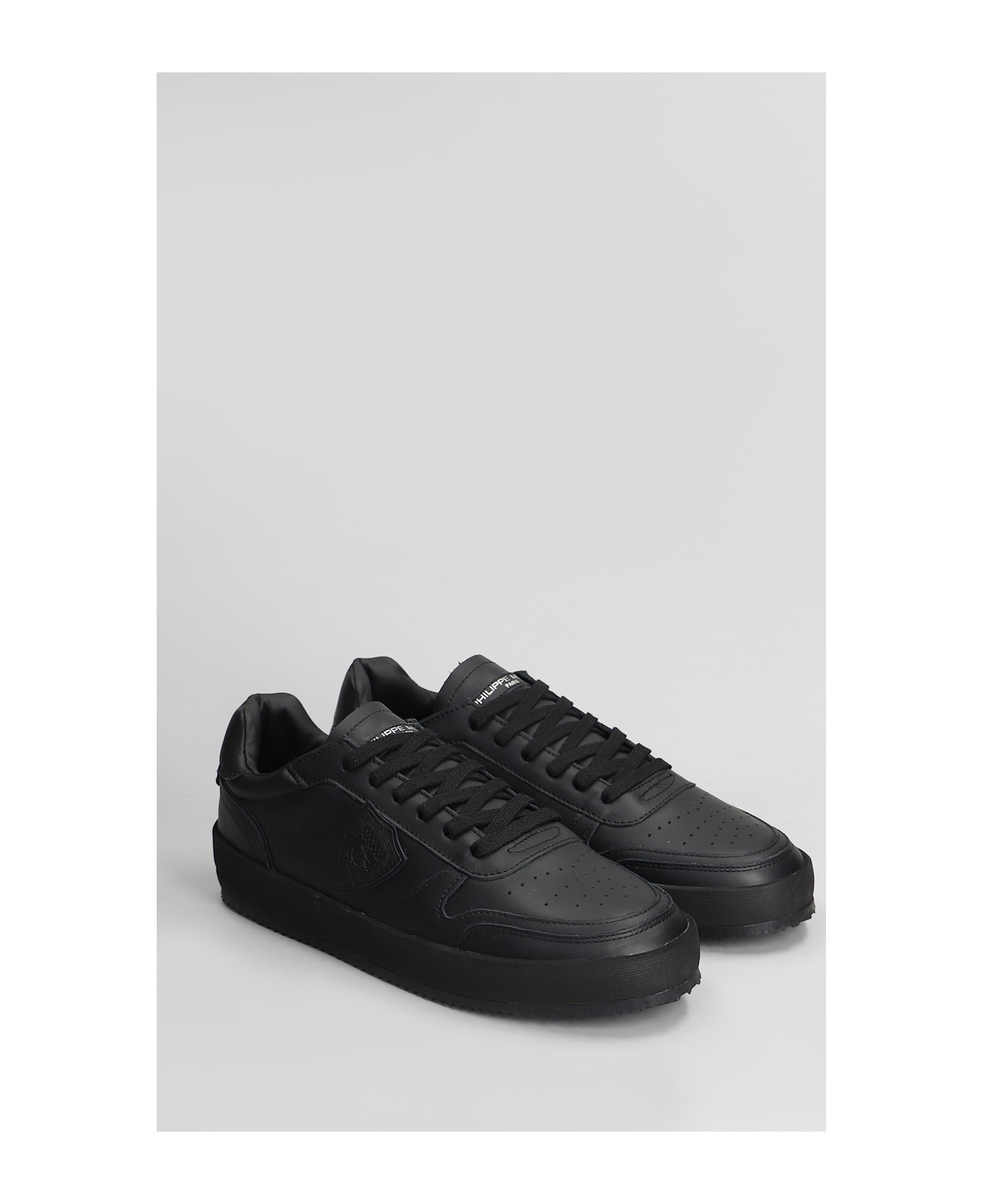 Philippe Model Nice Low Sneakers In Black Leather - black