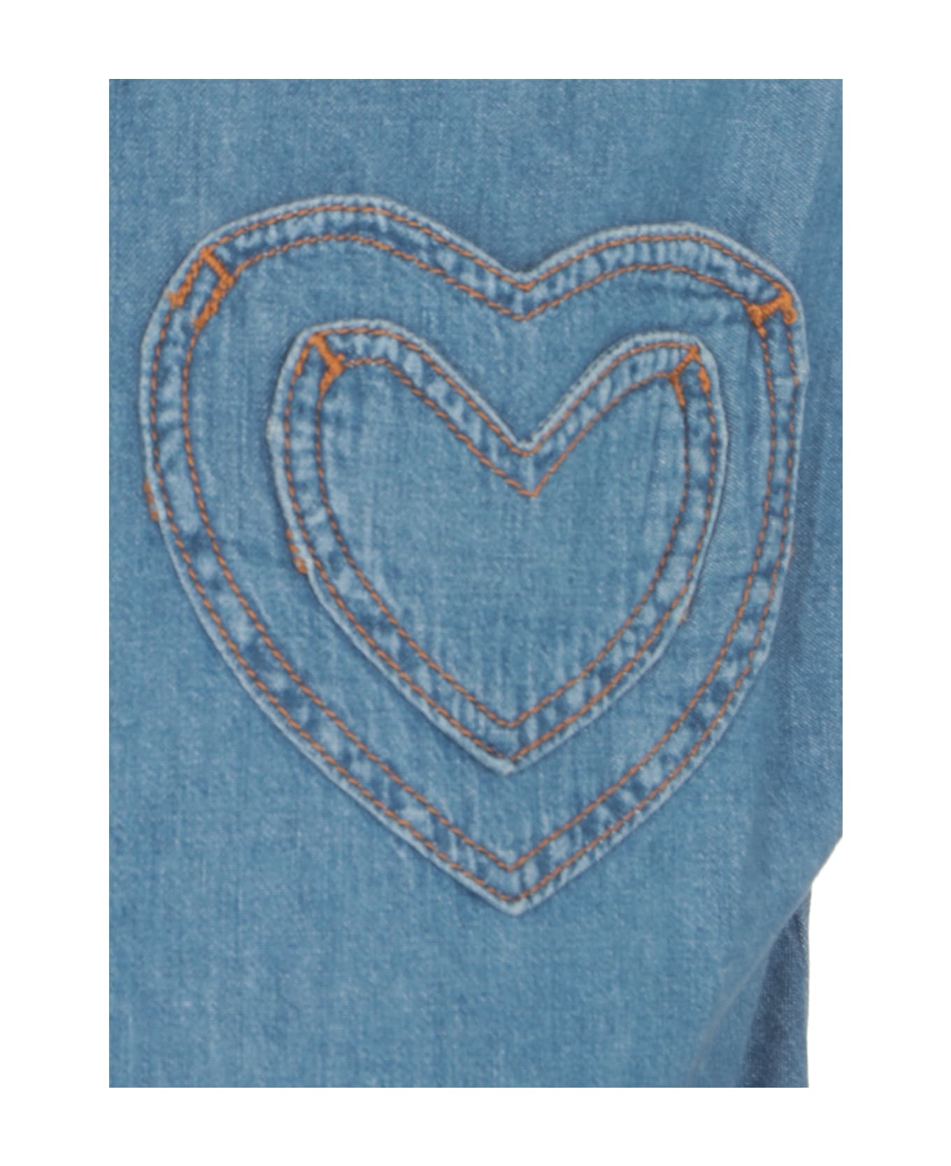 M05CH1N0 Jeans Heart Pocket Shirt - Light Blue