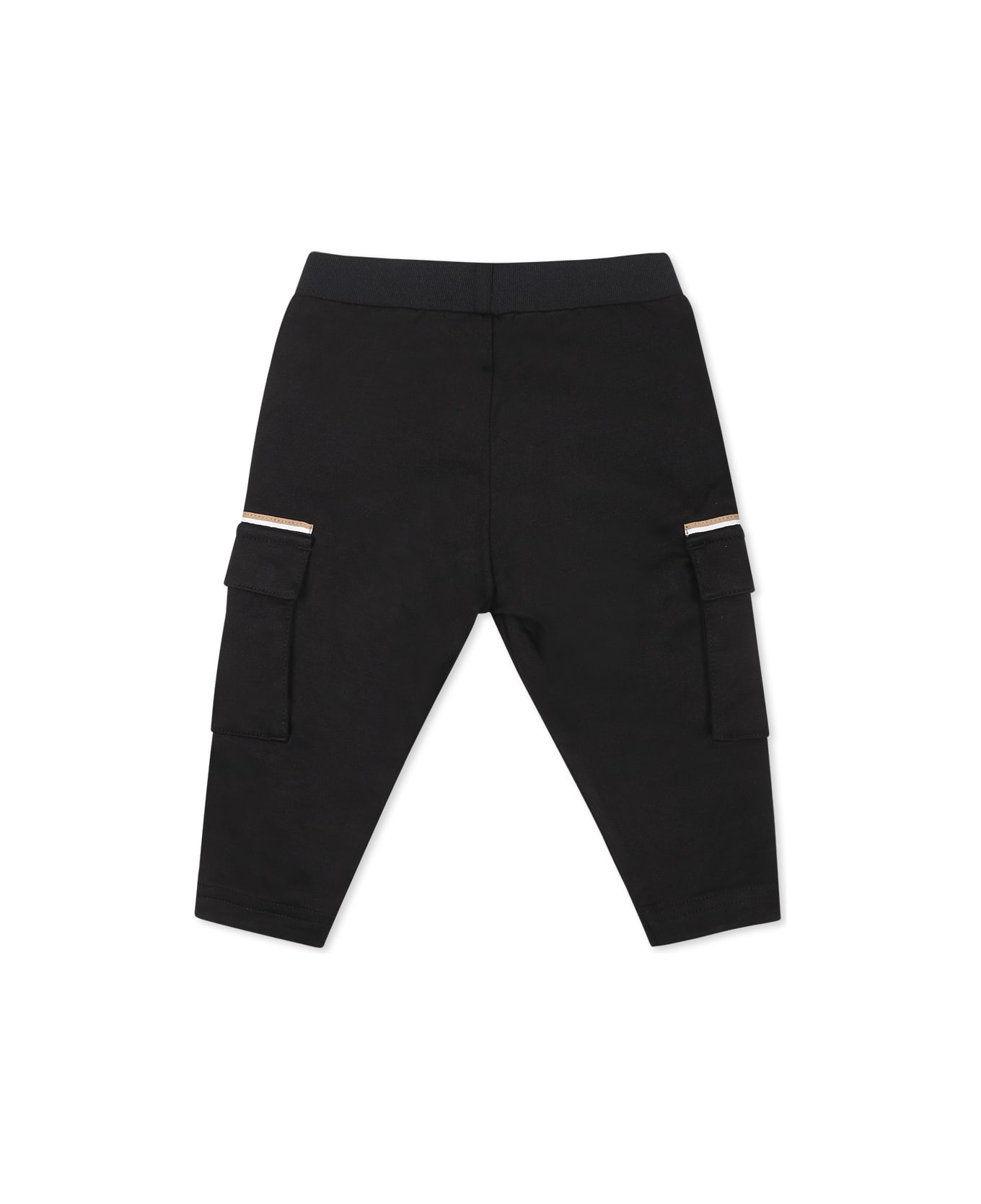 Hugo Boss Black Trousers For Baby Boy With Logo - Black