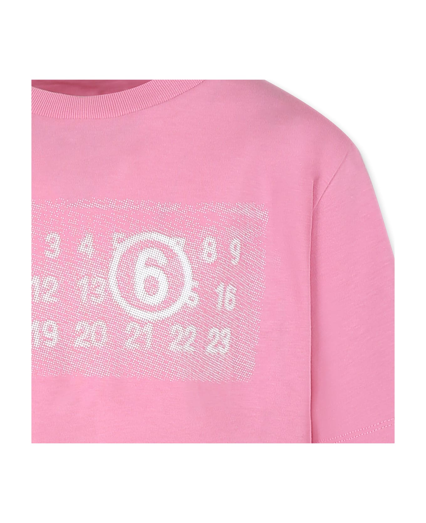 MM6 Maison Margiela Pink T-shirt For Girl With Logo - Pink