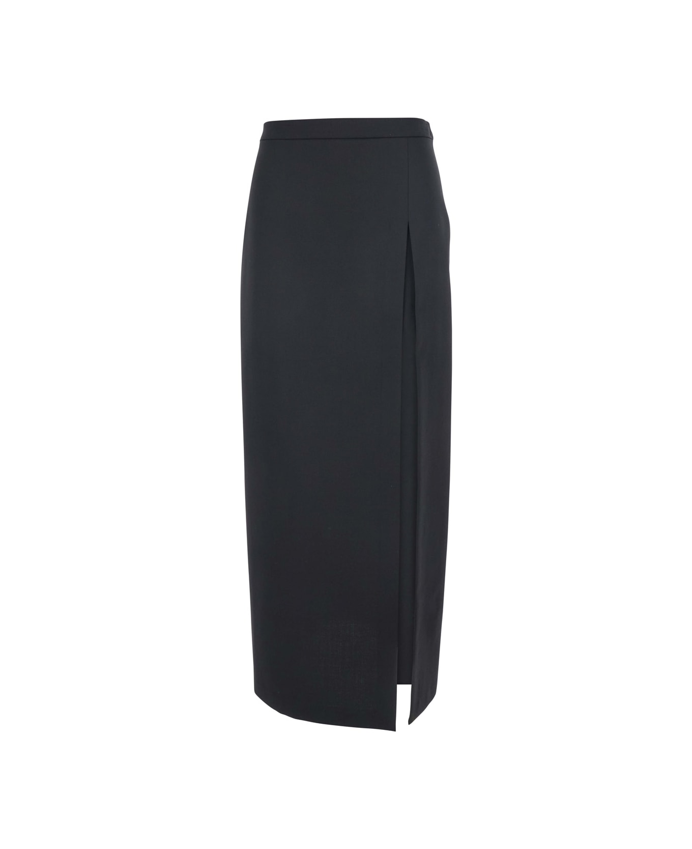 Mauro Grifoni Black Skirt With Front Single Slit In Fabric Woman - Black