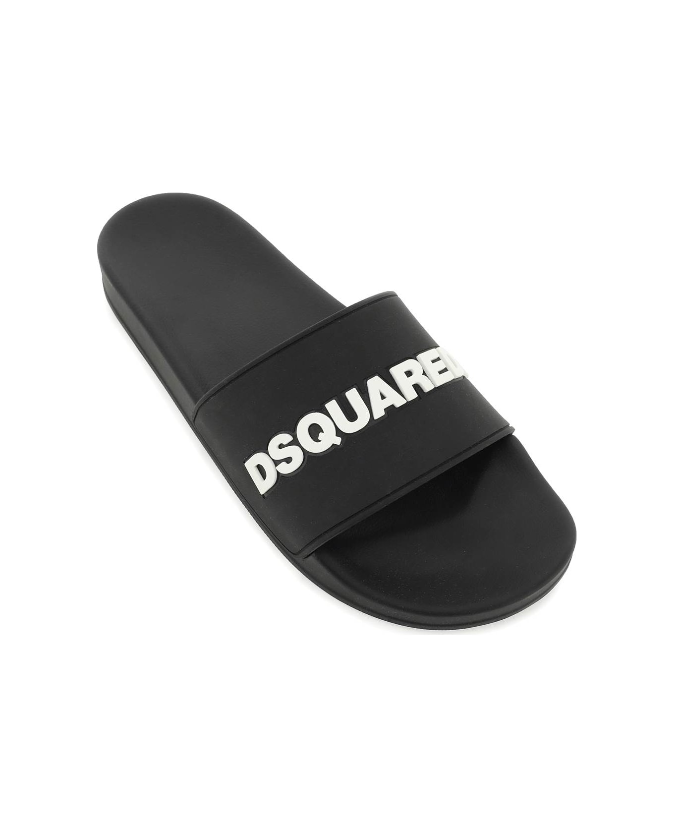 Dsquared2 Logo Rubber Slides - Black