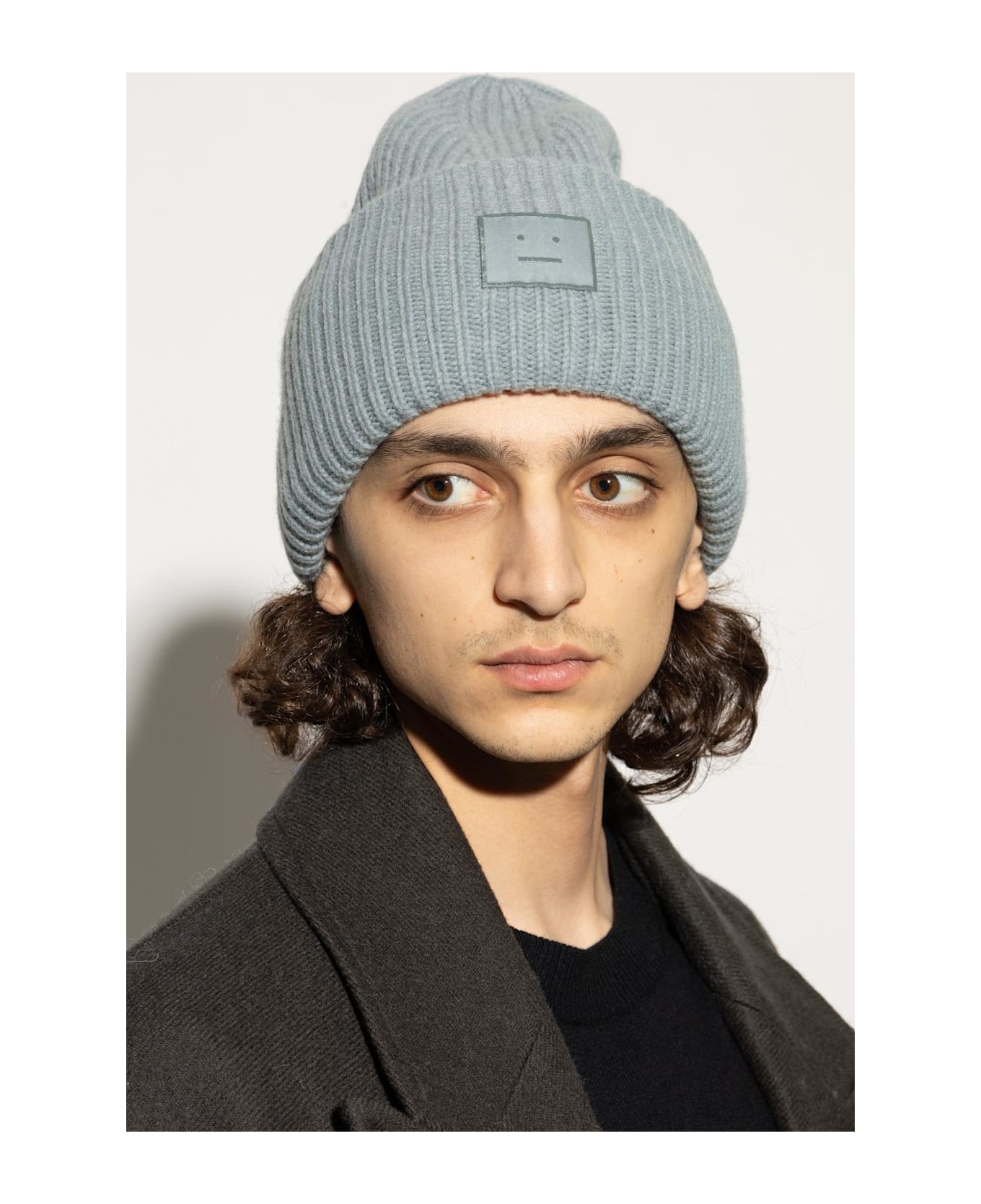 Acne Studios Wool Beanie With Logo - DUSTY BLUE