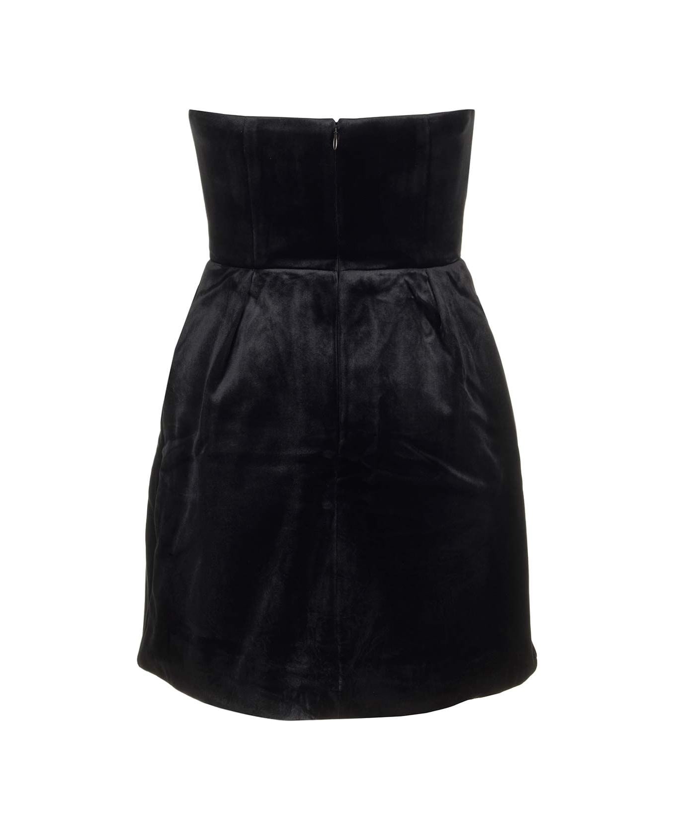 Roland Mouret Silk Velvet Mini Dress - Black