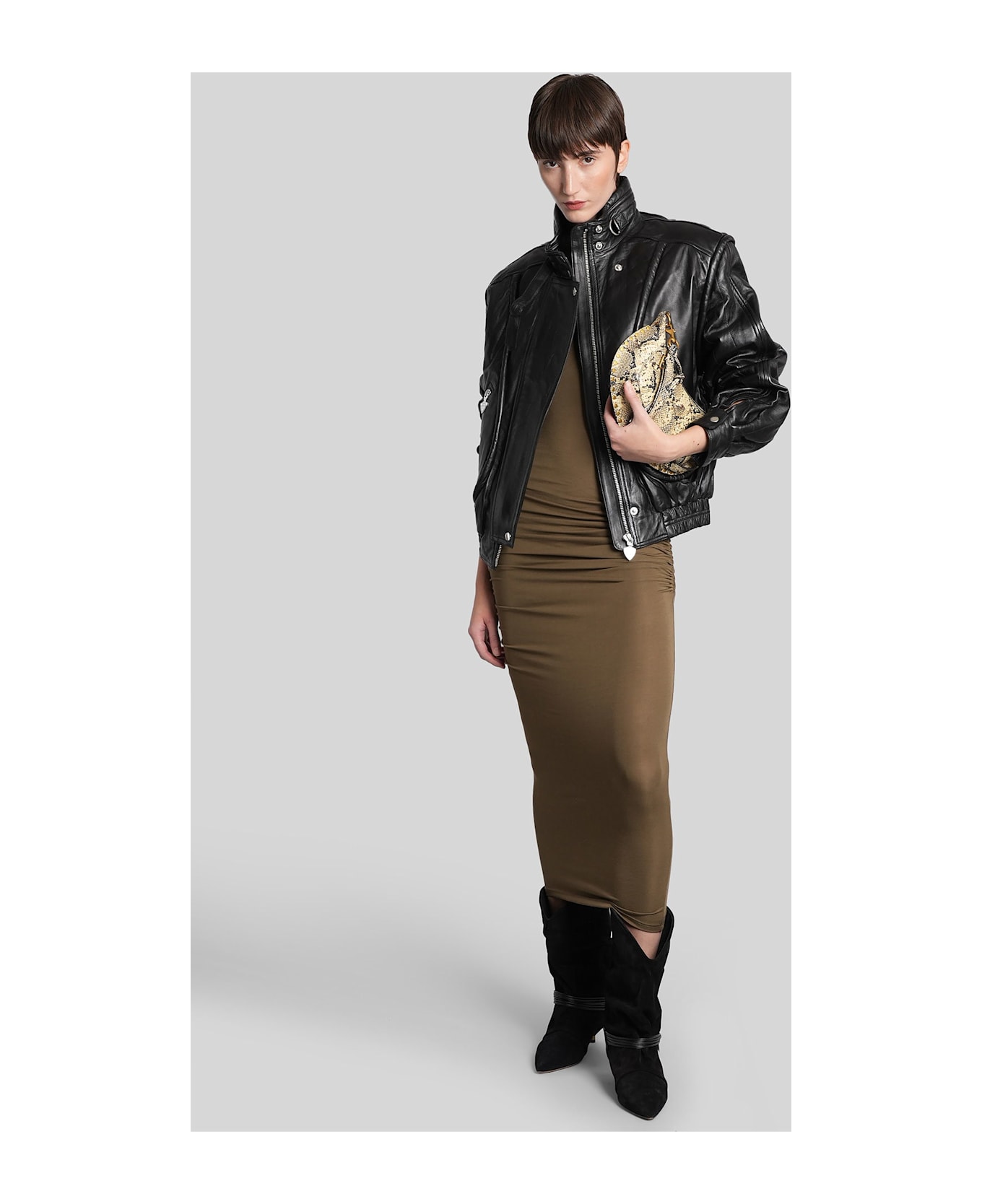 Isabel Marant Carole Leather Jacket In Black Leather - black