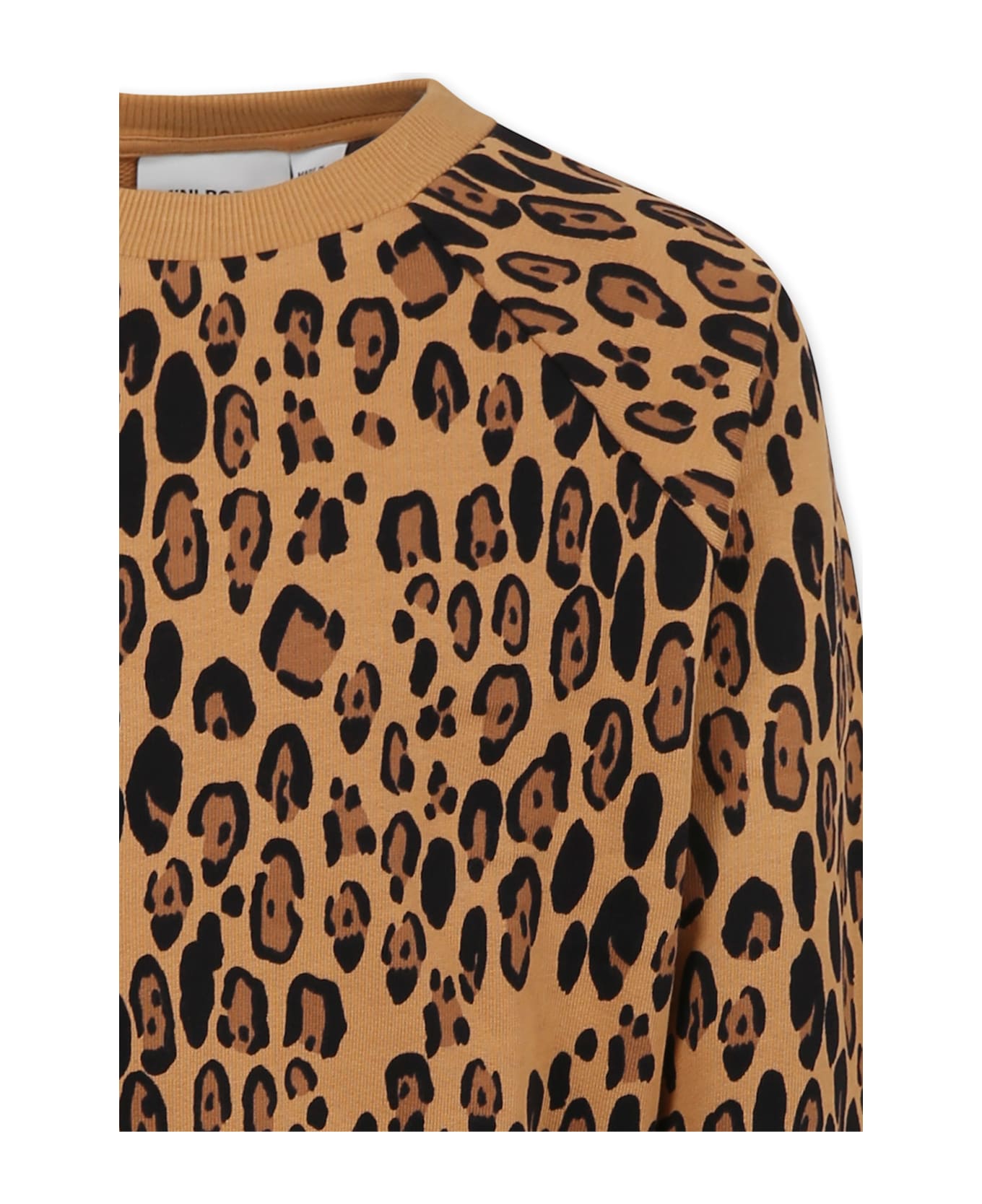 Mini Rodini Beige Sweatshirt For Kids With Spotted Print - Beige