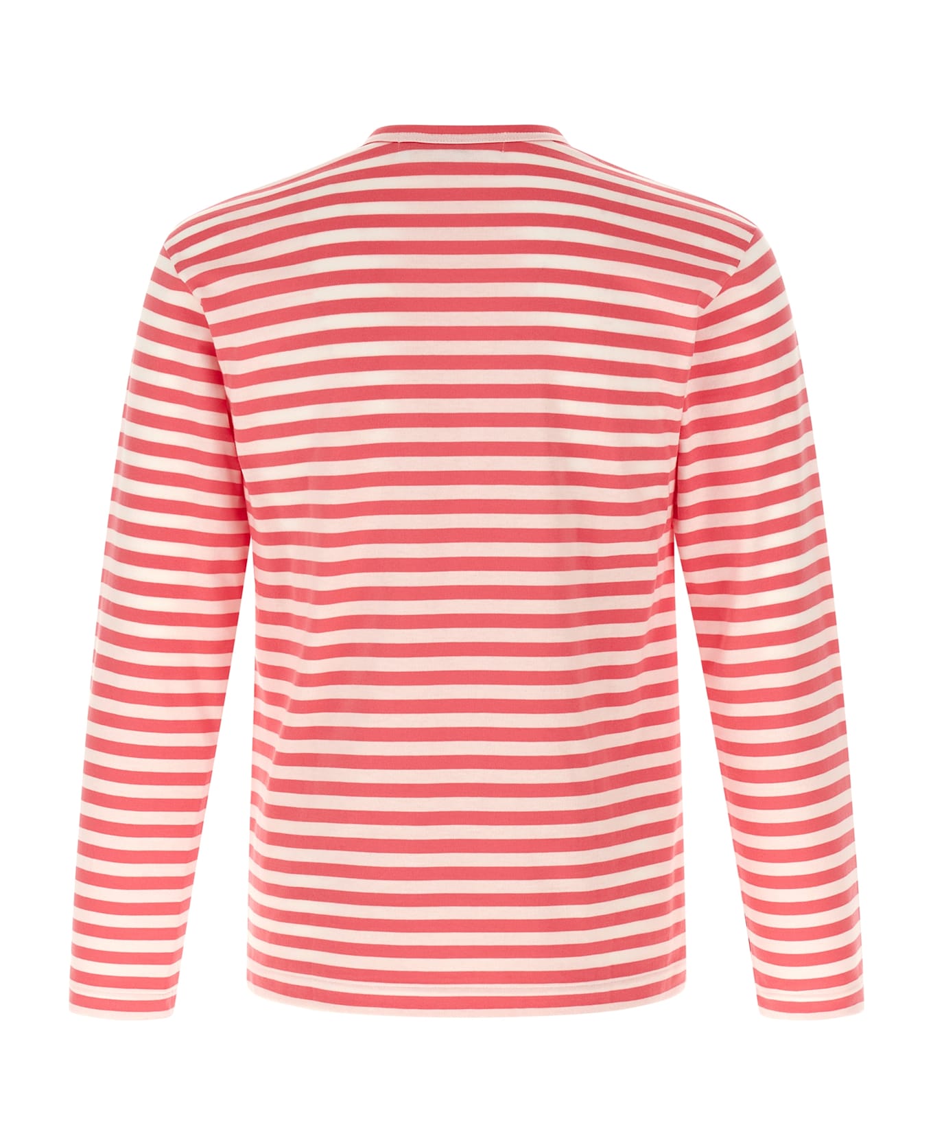 Comme des Garçons Play Logo Patch Stripes T-shirt - Pink