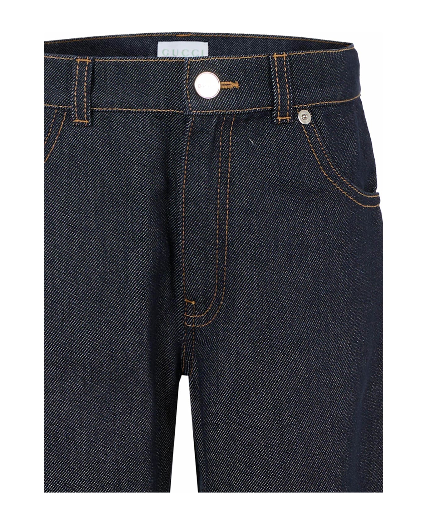 Gucci Denim Jeans For Kids With Web Detail - Denim