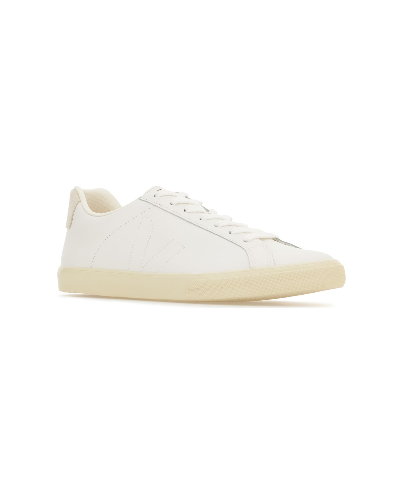 Veja White Leather Esplar Sneakers - WHITE
