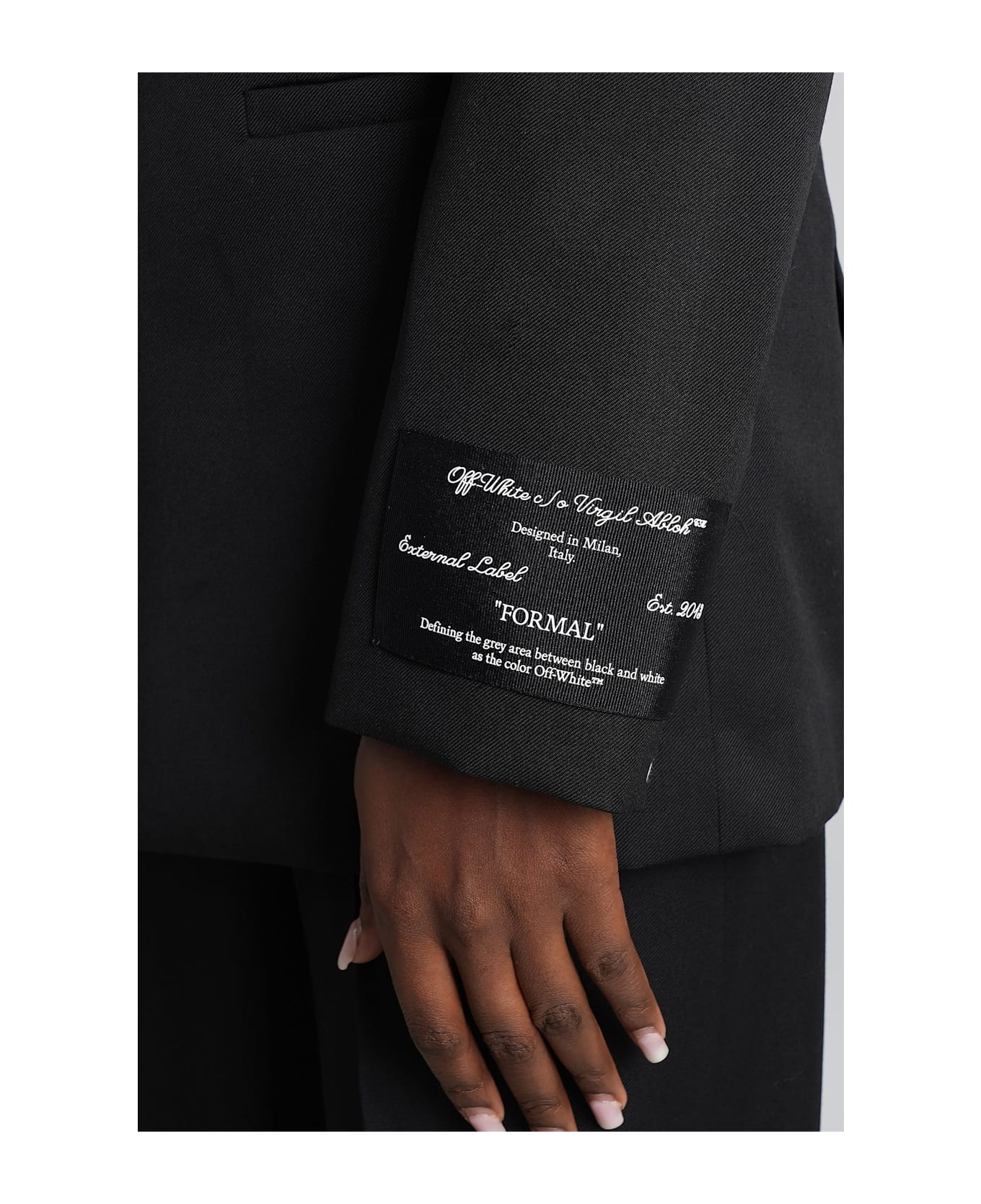 Off-White Blazer In Black Wool - black