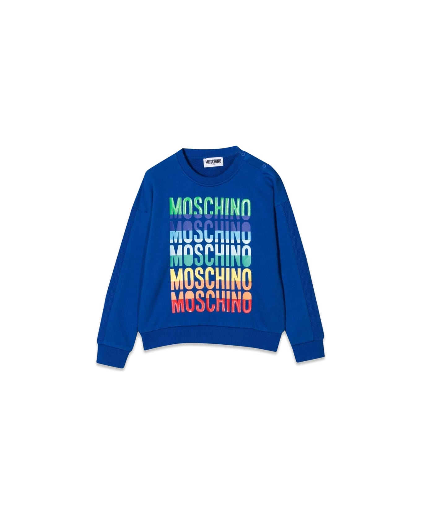 Moschino Felpa In Cotone Con Logo - BLUE