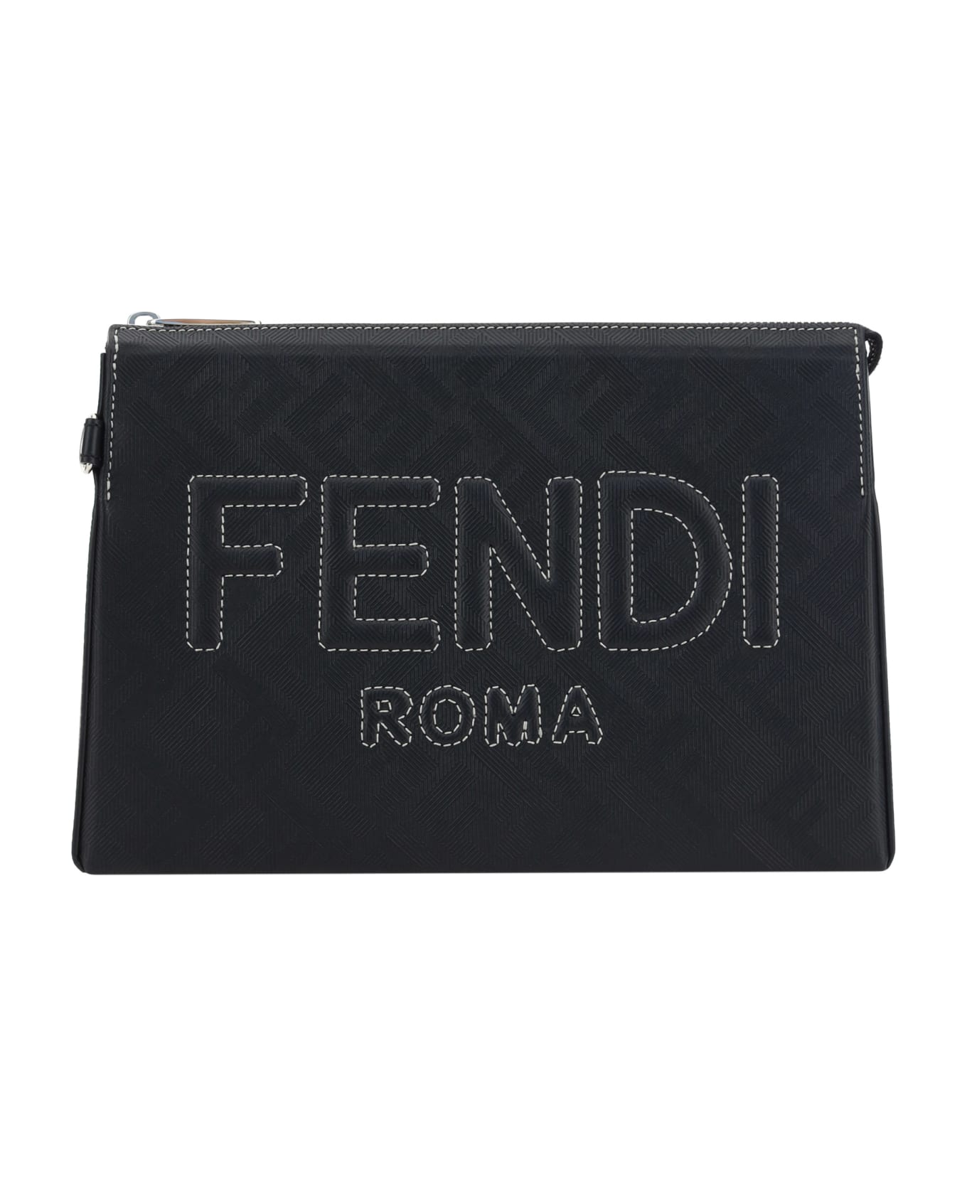 Fendi Ff Fabric Pouch - Black トラベルバッグ