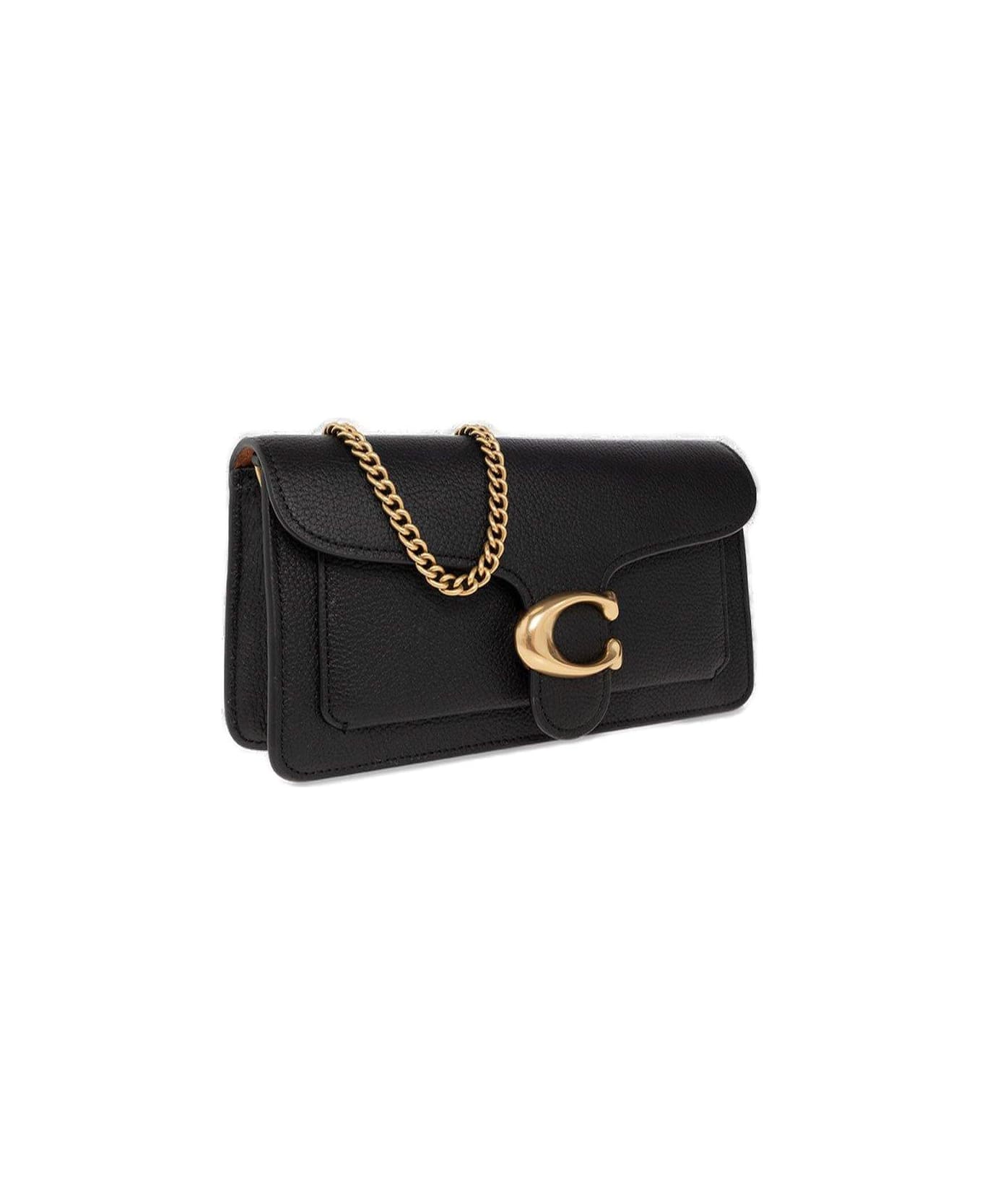 Coach Tabby Logo Plaque Chain-linked Crossbody Bag - Black