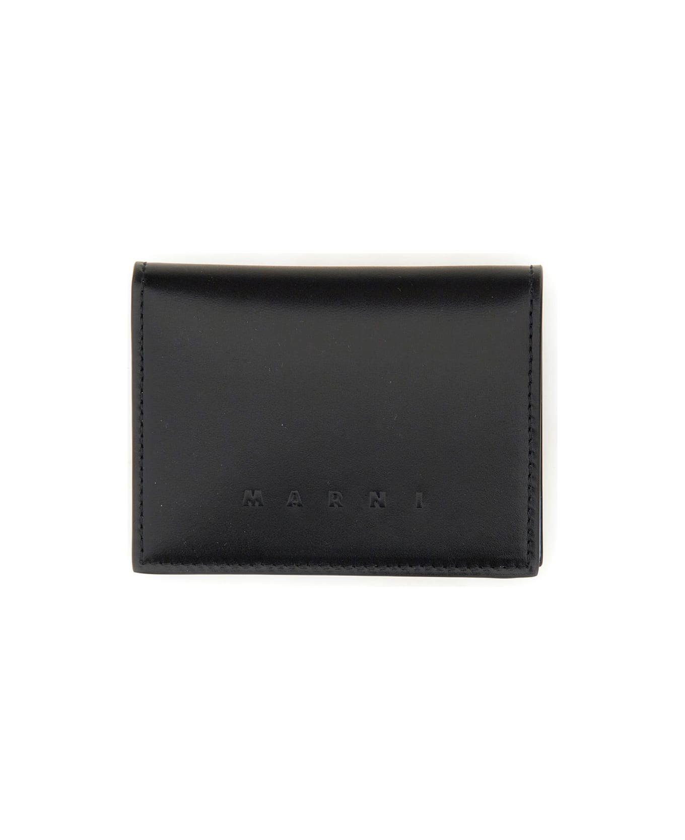 Marni Bi-fold Leather Wallet - BLACK