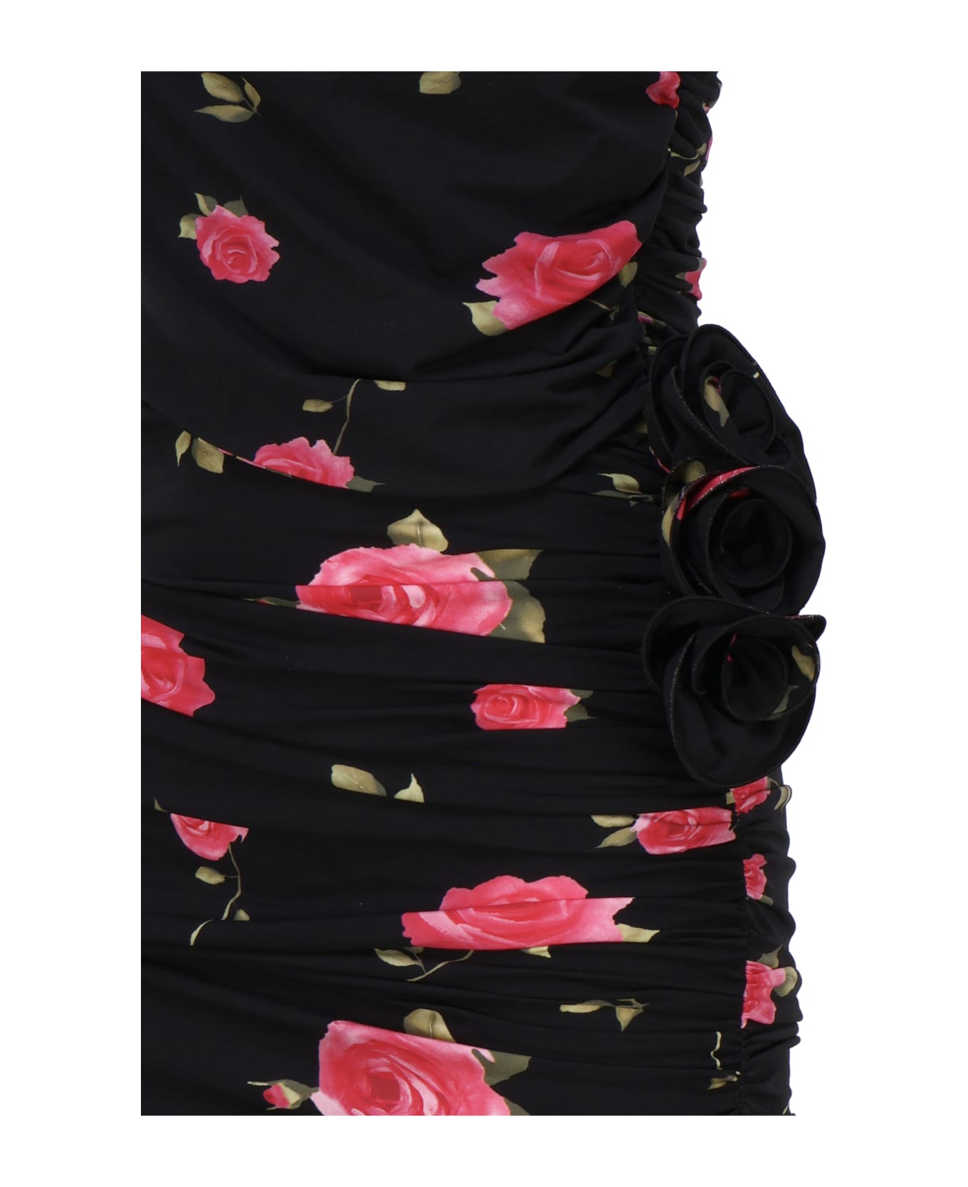 Magda Butrym Mini Dress With Wrap Neckline - Black
